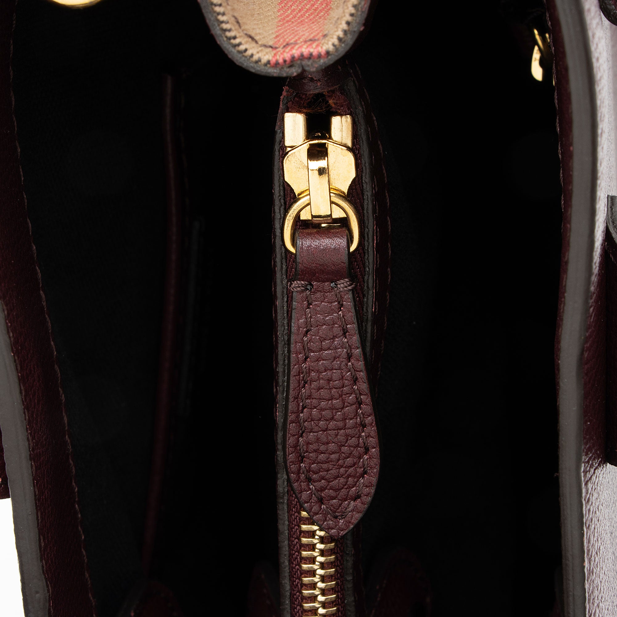 Burberry House Check Leather Banner Medium Tote