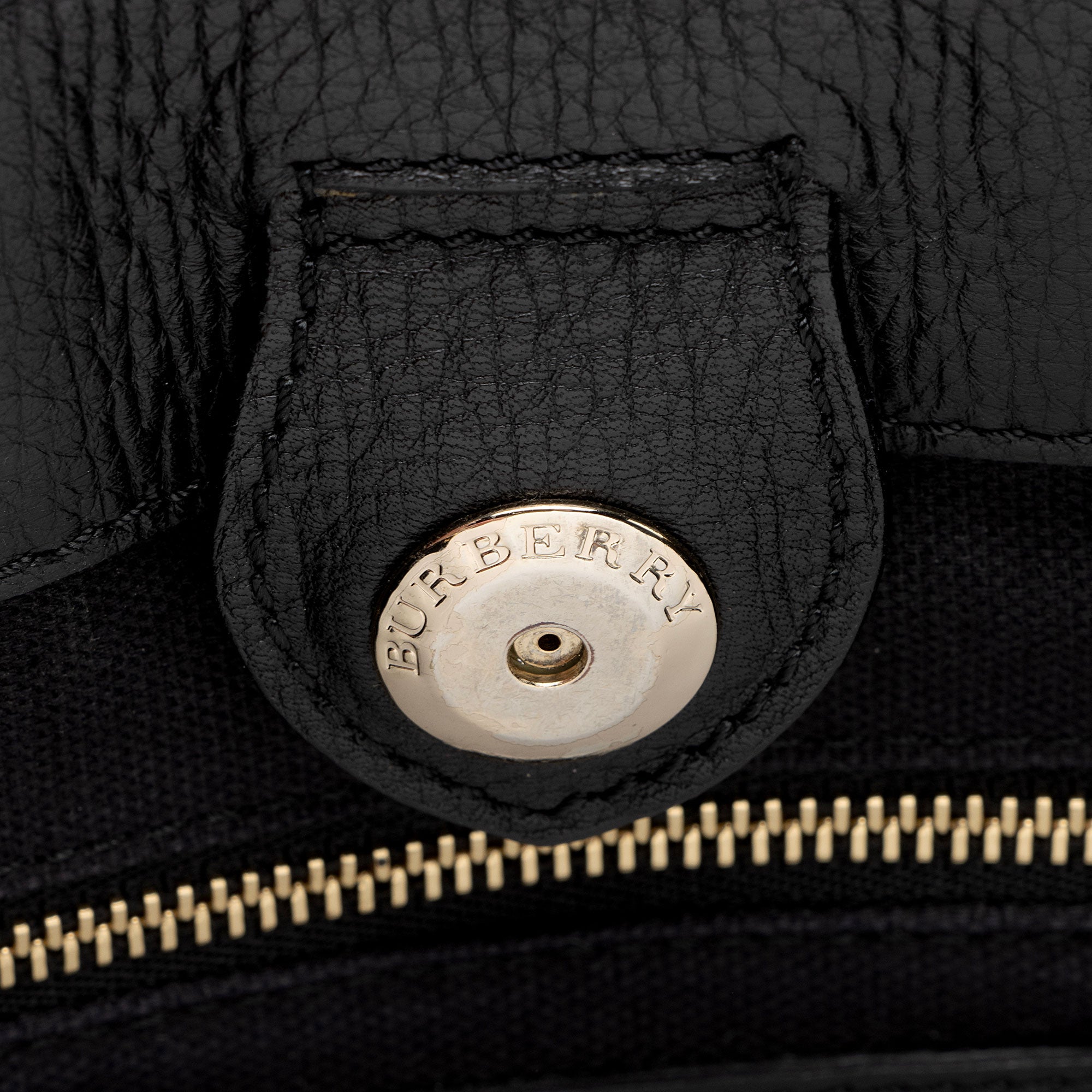 Burberry House Check Leather Banner Small Tote