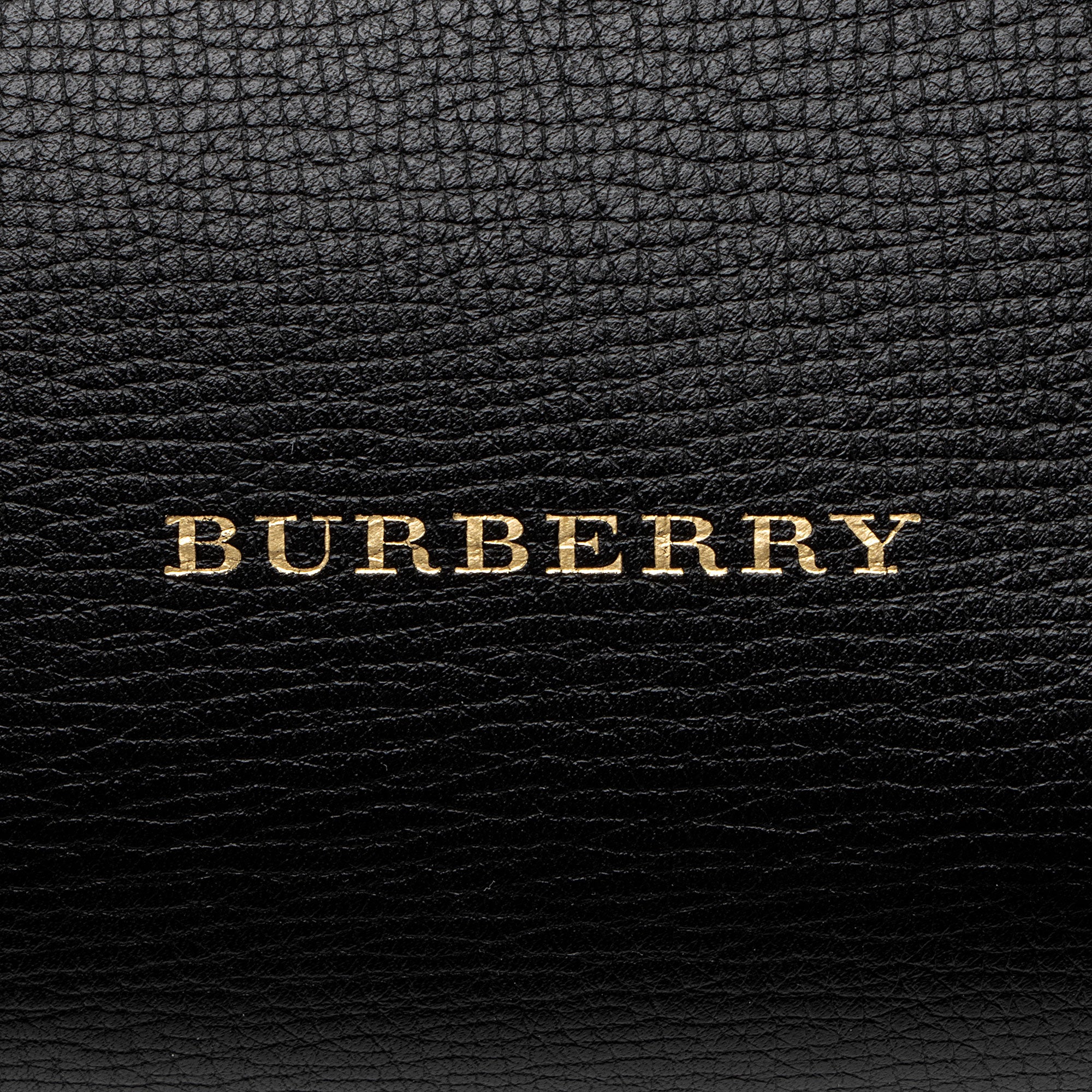 Burberry House Check Leather Banner Small Tote