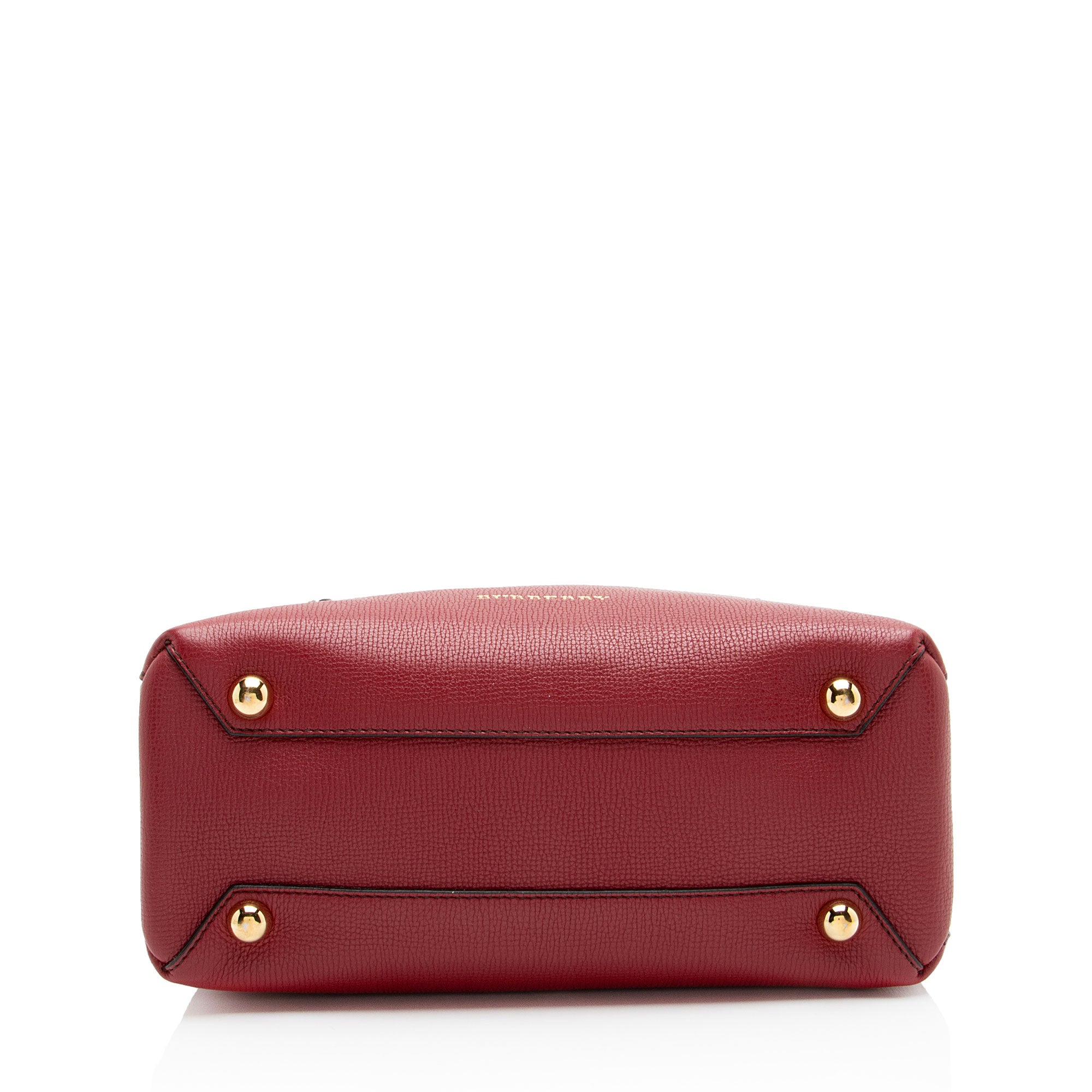 Burberry House Check Leather Banner Small Tote