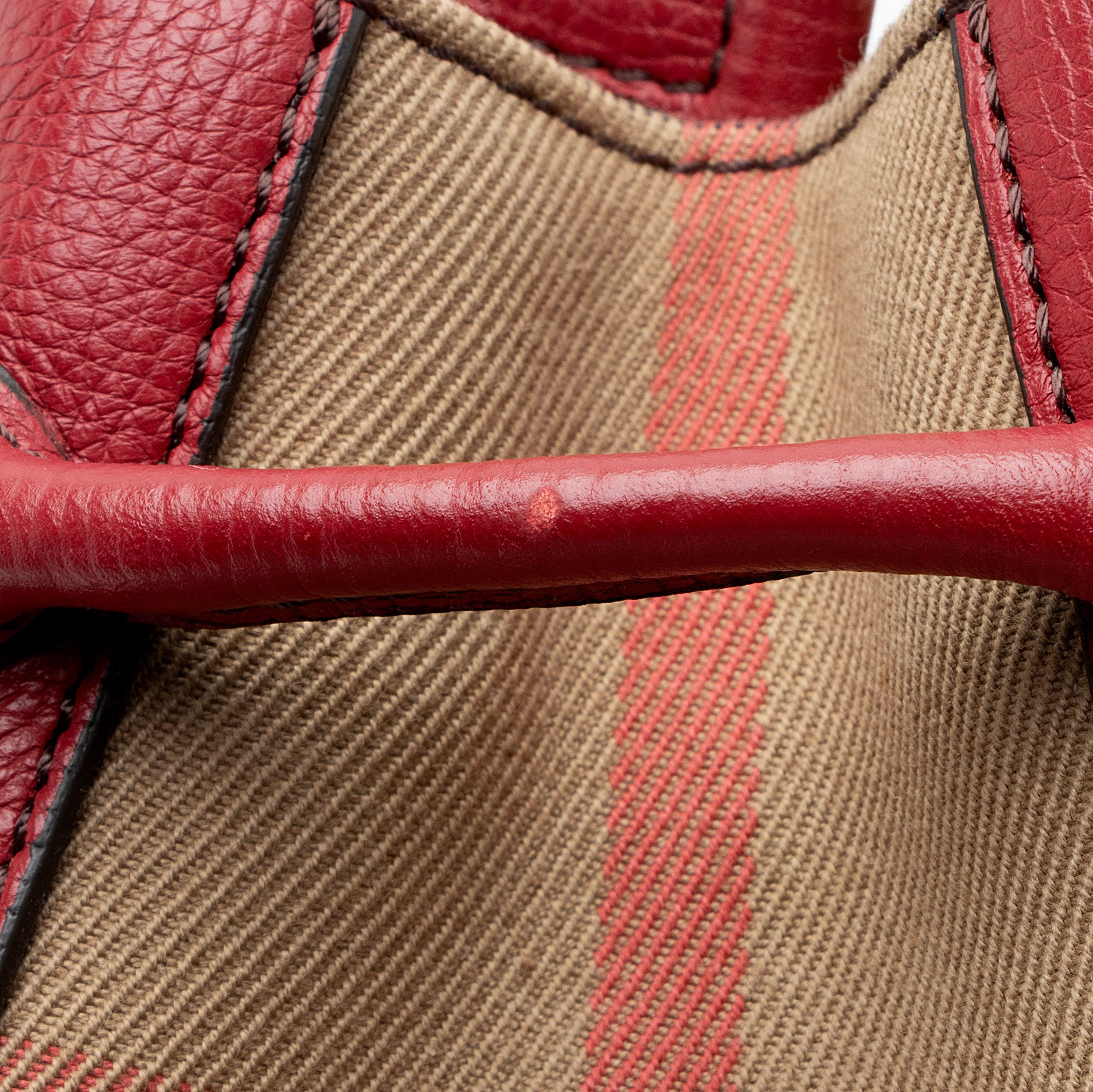 Burberry House Check Leather Banner Small Tote