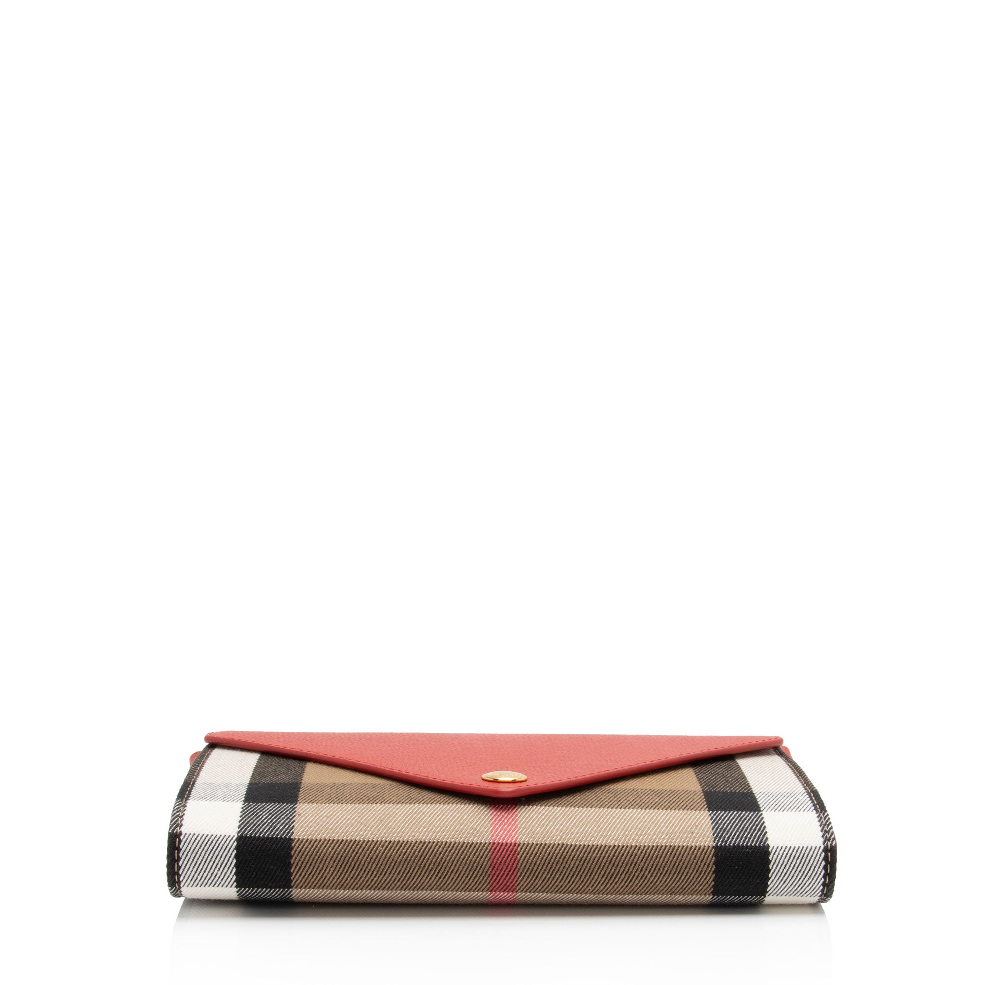 Burberry House Check Leather Hannah Wallet on Strap (SHF-eQV5N5)