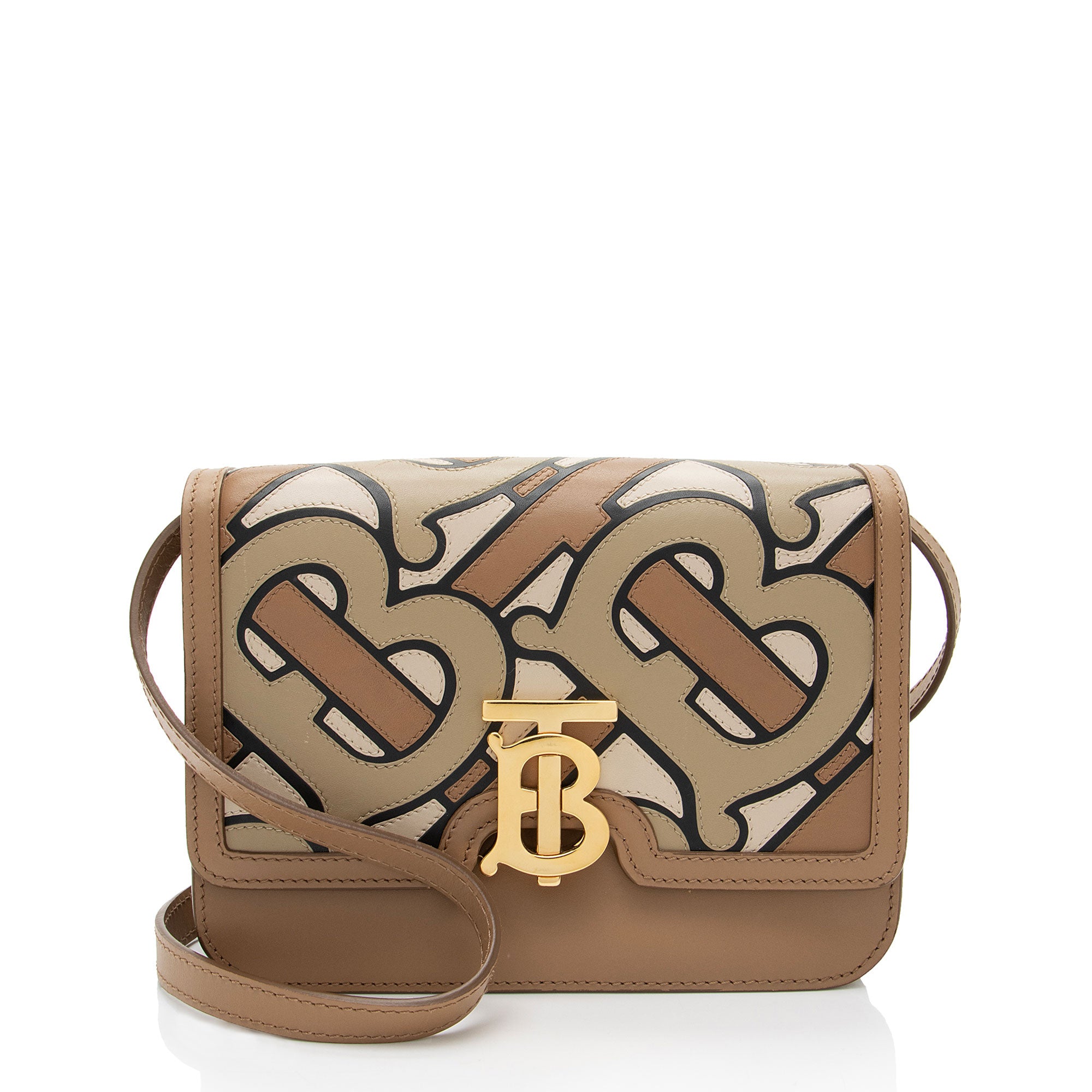 Burberry TB Monogram Leather TB Small Flap Bag