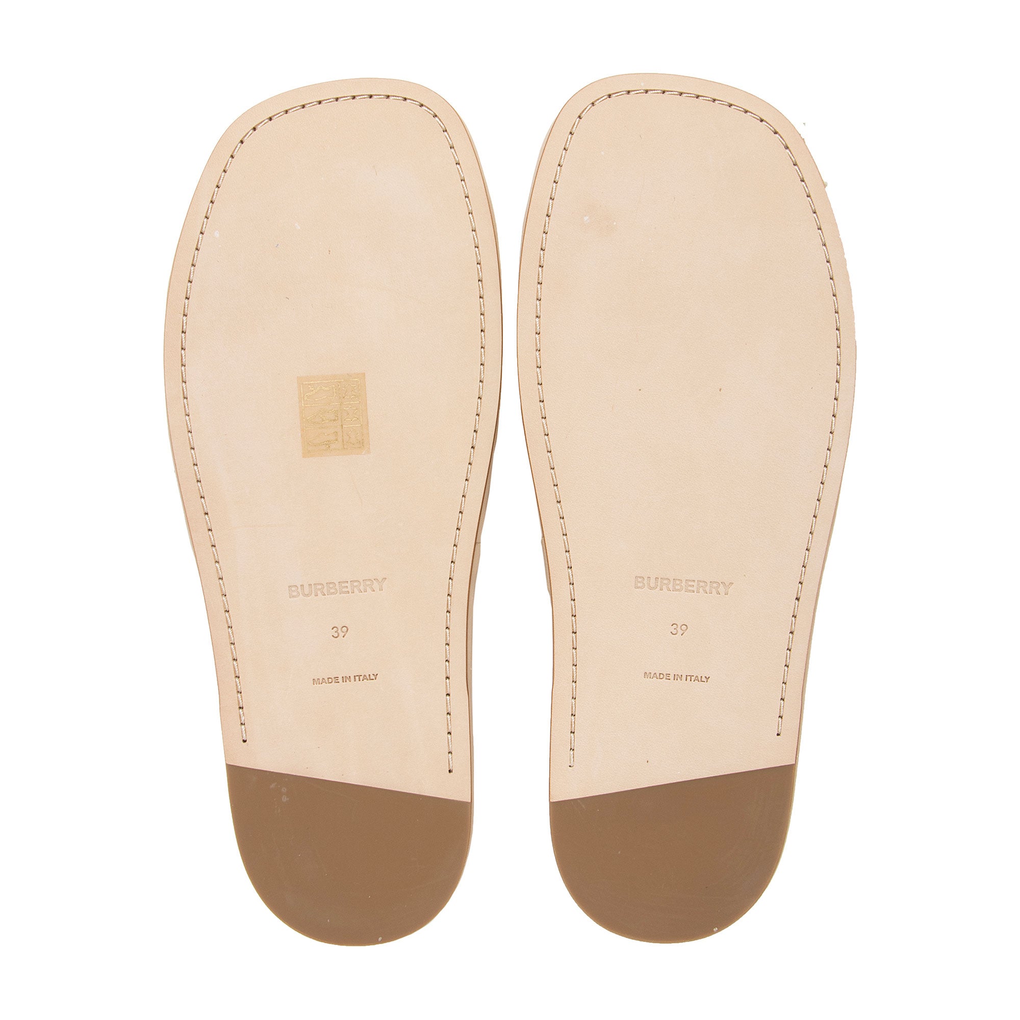 Burberry Leather Alixa Flat Sandals - Size 9 / 39 (SHF-dmYe4d)