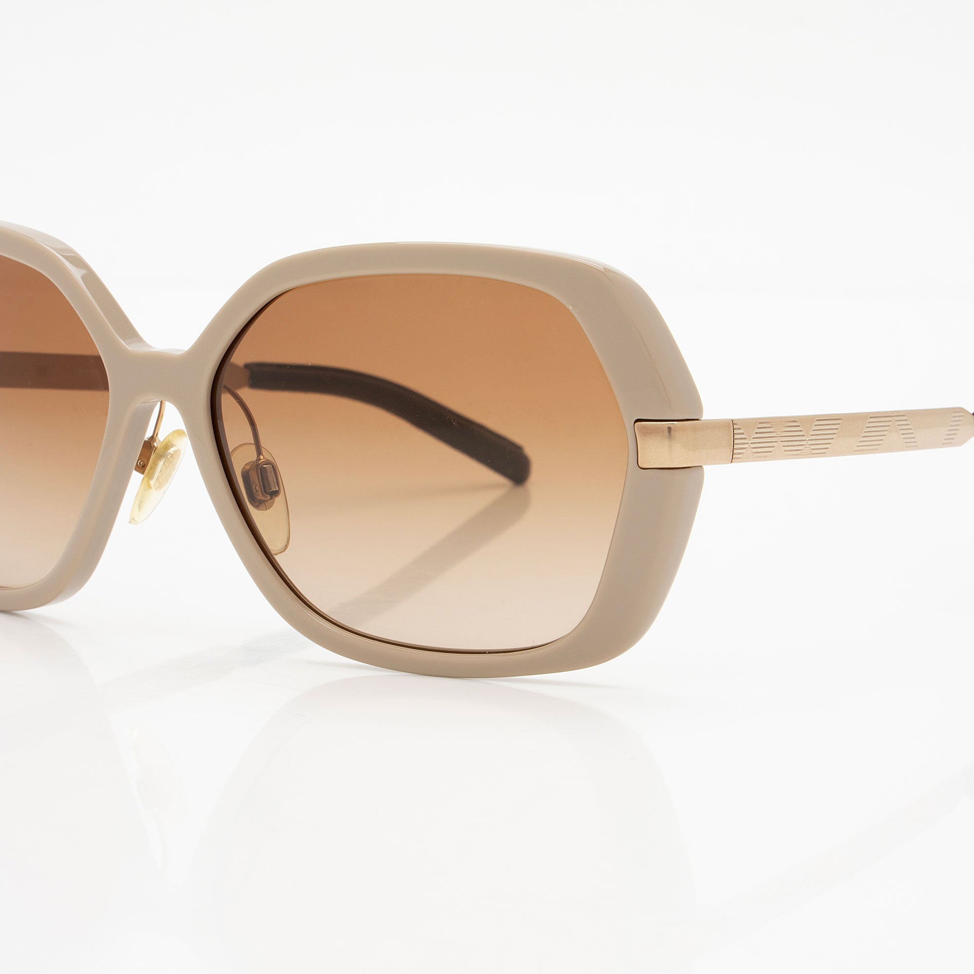 Burberry Leather Arm Oversized Square Sunglasses