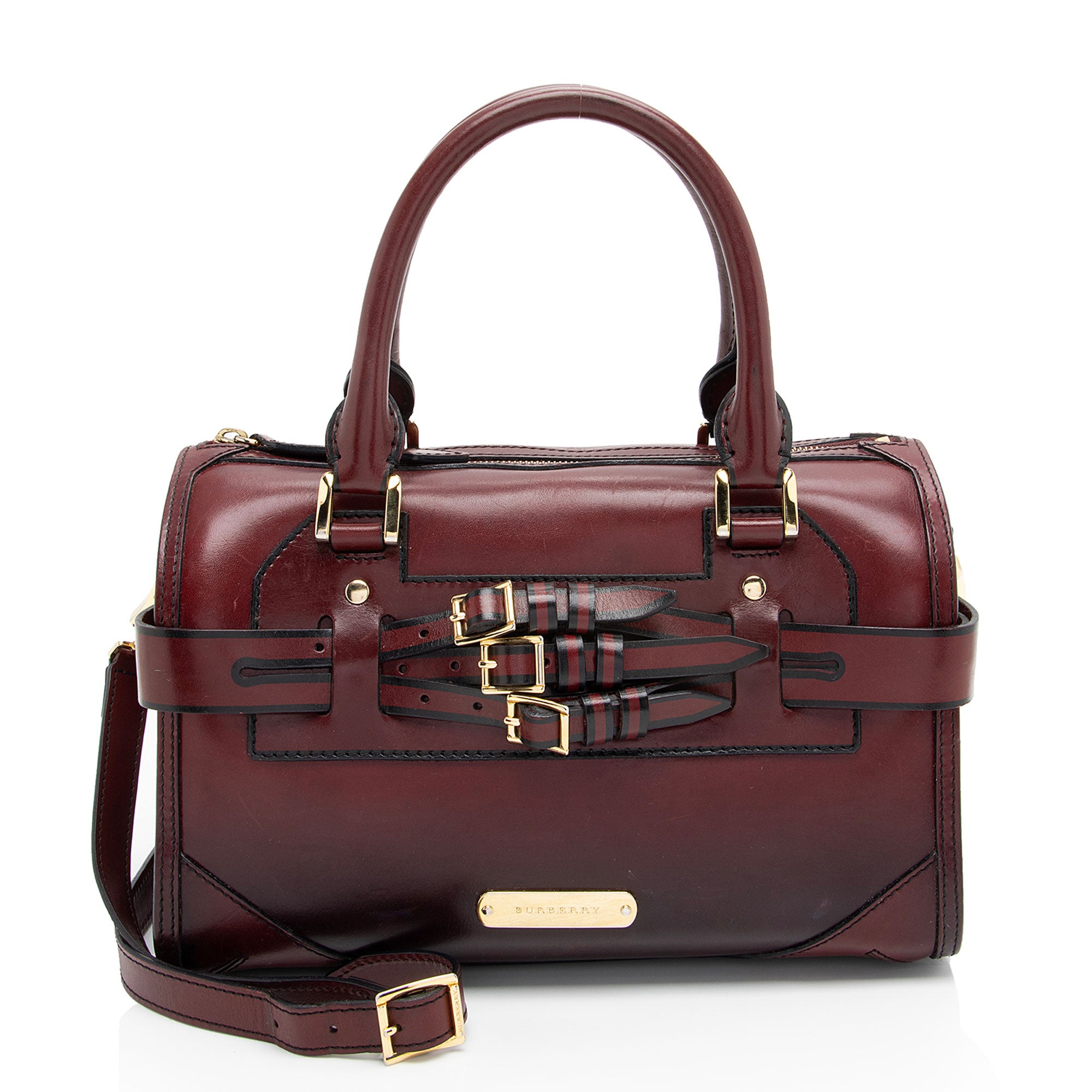 burberry silouhette bowler bag-rain and shine Burberry Leather Bridle Alchester Medium Bowling Bag (SHF-6975R8)
