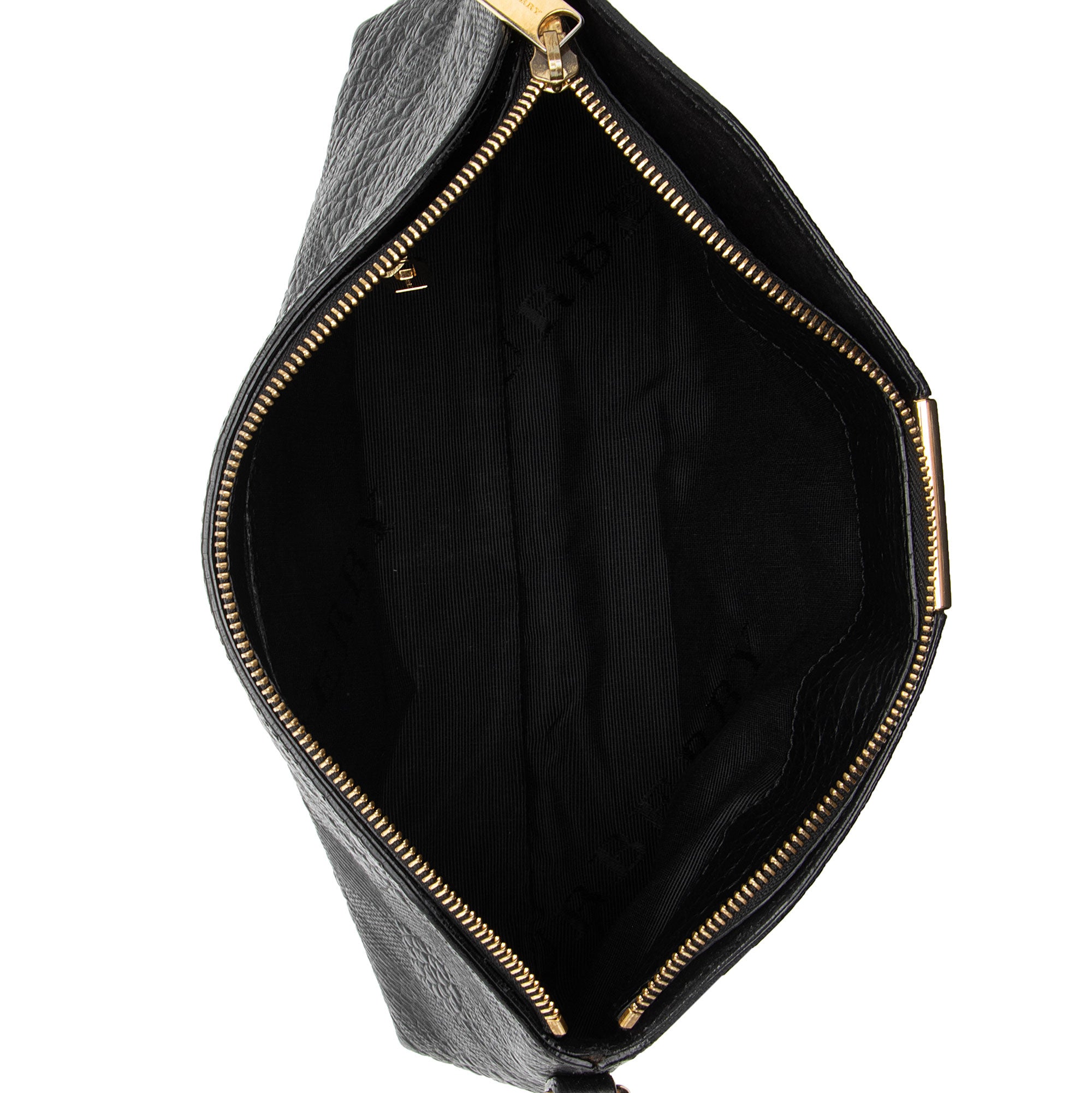 Burberry Leather Embossed Check Chichester Clutch (SHF-TC4VkJ)