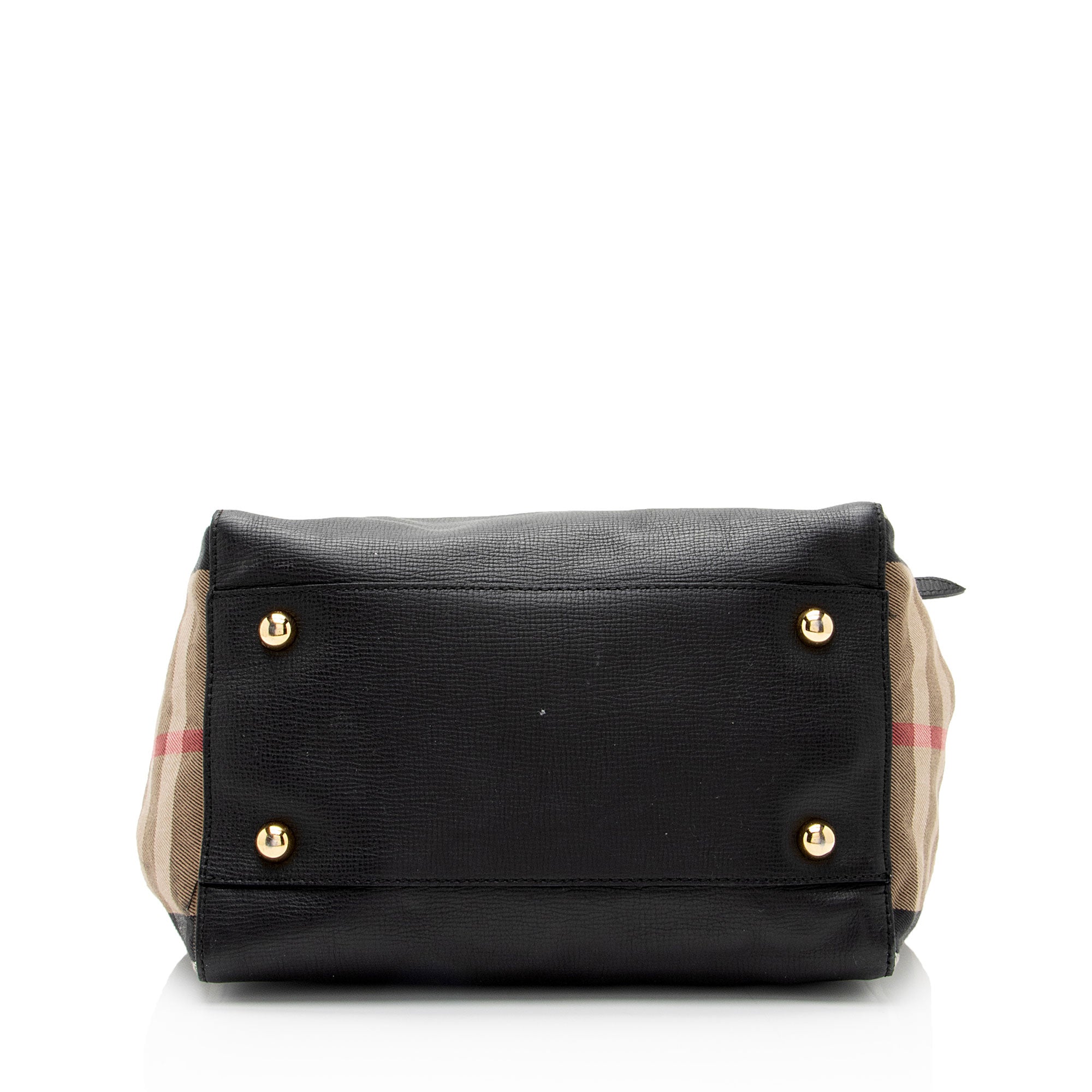 Burberry Leather House Check Canterbury Small Tote (SHF-Rt5UJm)