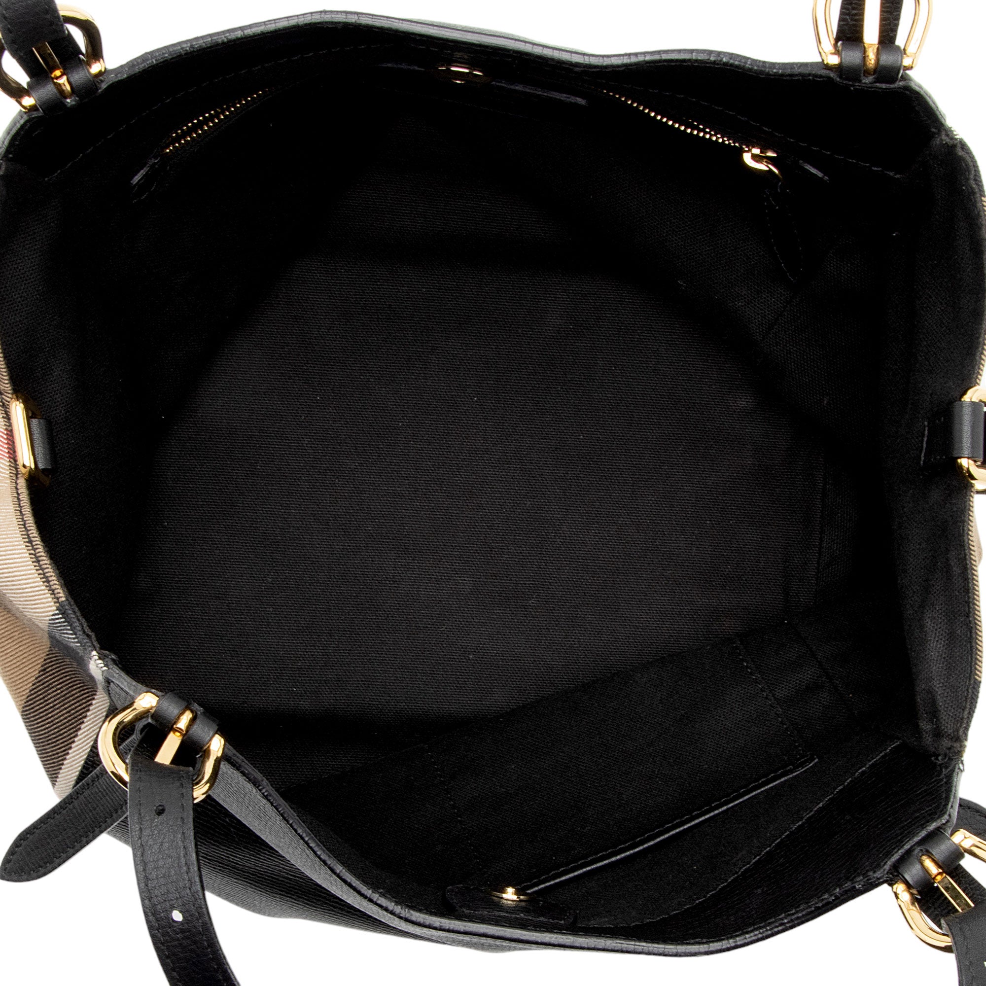 Burberry Leather House Check Canterbury Small Tote (SHF-Rt5UJm)