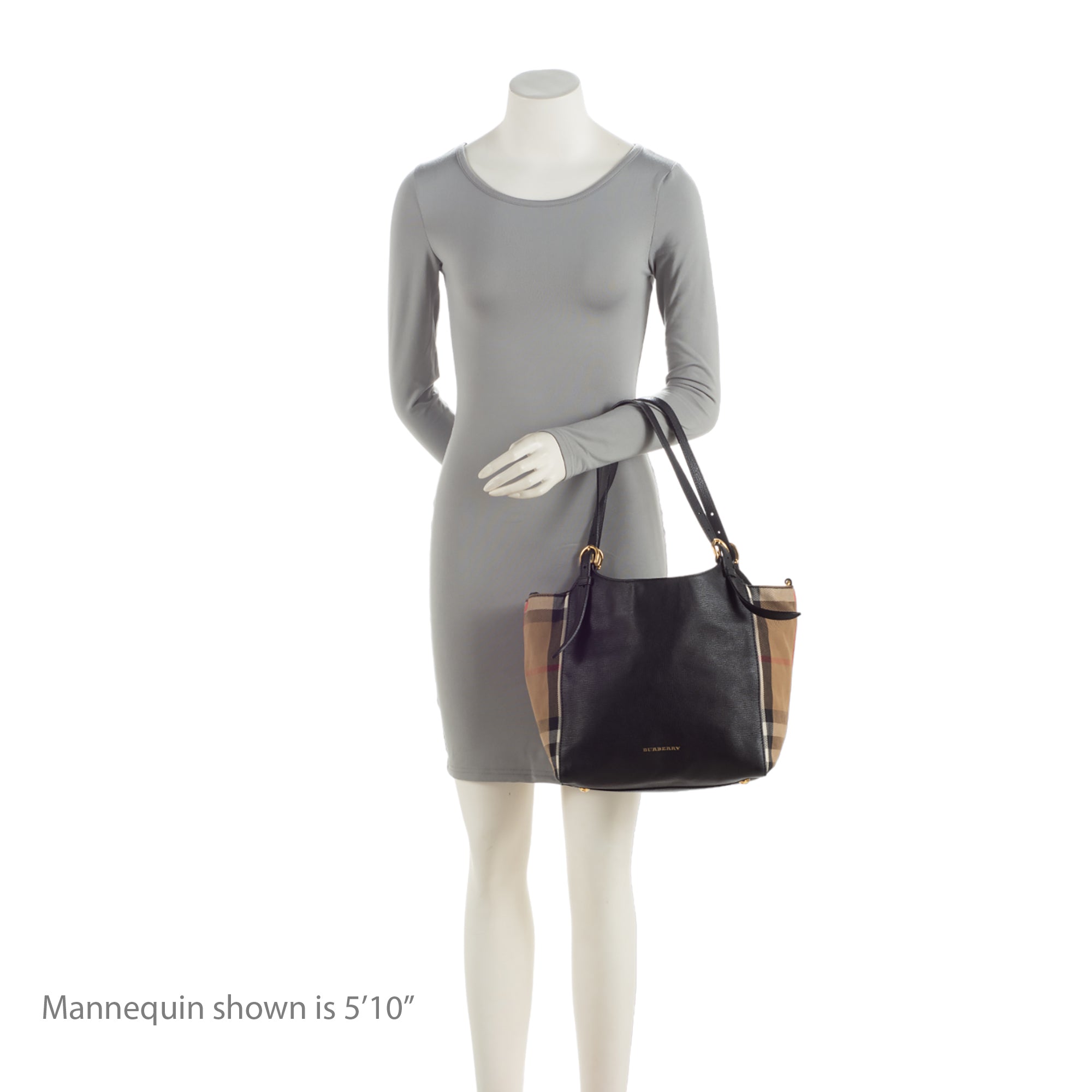 Burberry Leather House Check Canterbury Small Tote (SHF-Rt5UJm)