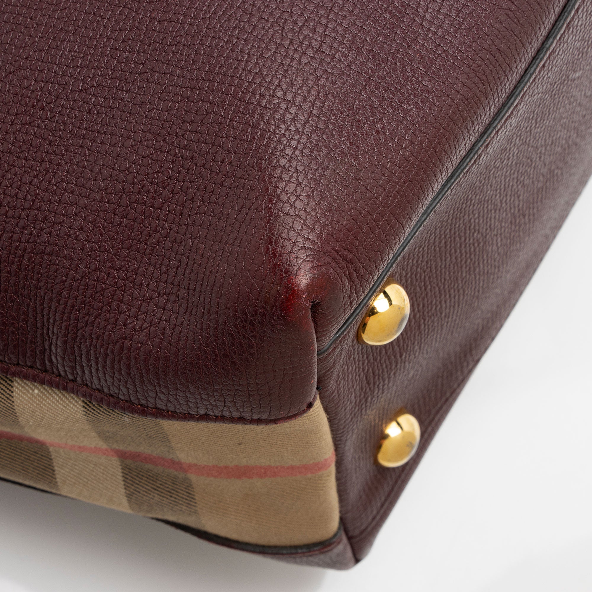 Burberry Leather House Check Derby Welburn Small Tote