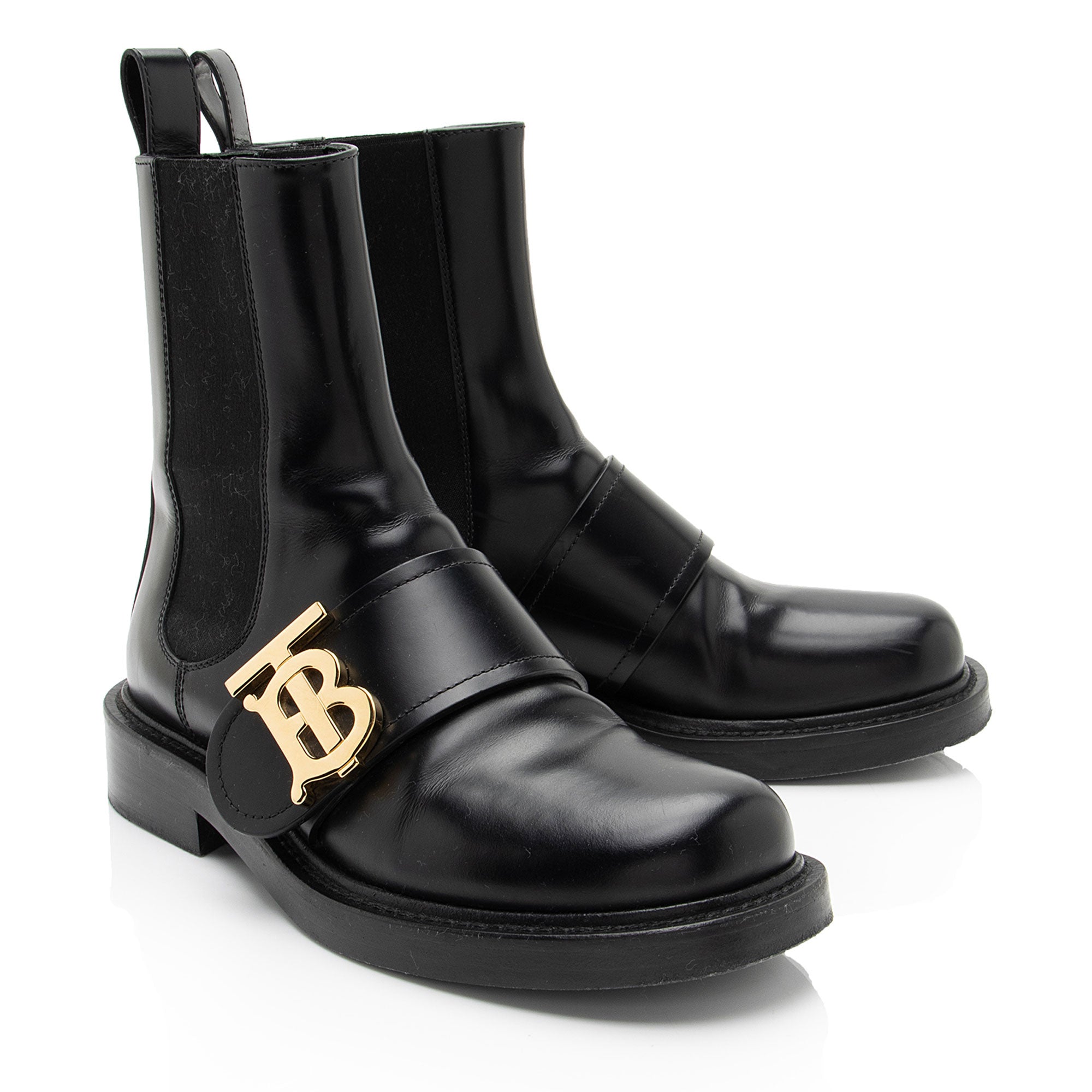 Burberry Leather TB Chelsea Boots - Size 7.5 / 37.5 (SHF-HxNSL5)