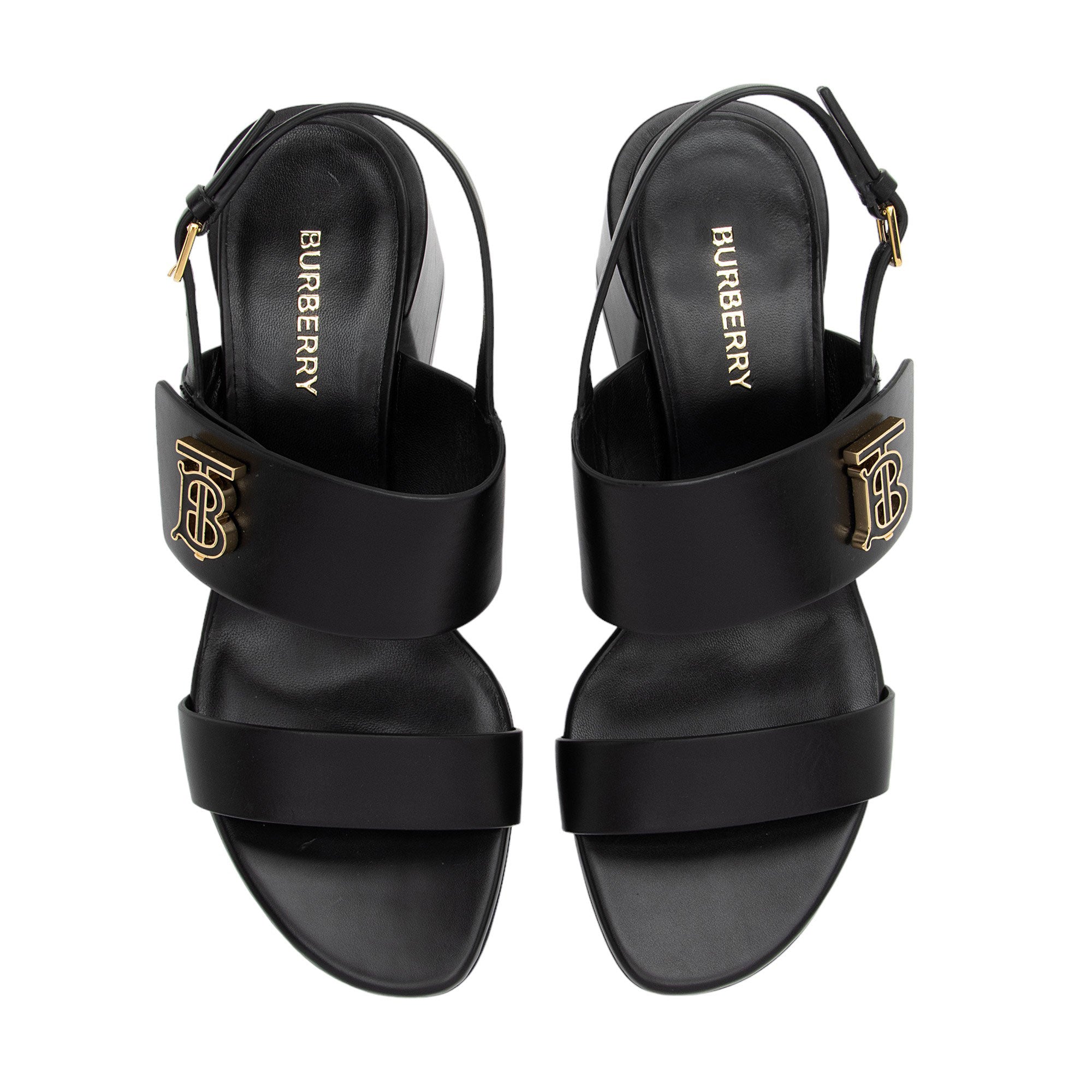 Burberry Leather TB Slingback Sandals - Size 7 / 37 (SHF-Uf5TNA)