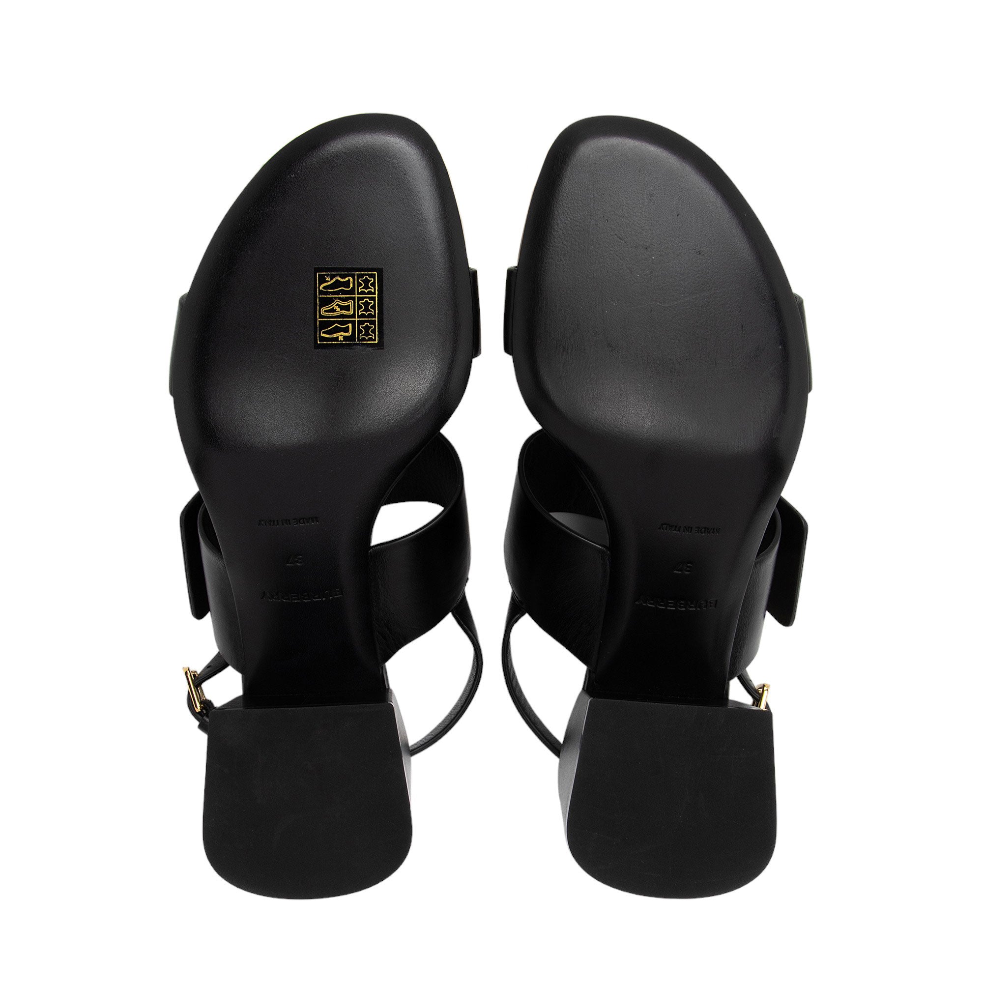 Burberry Leather TB Slingback Sandals - Size 7 / 37 (SHF-Uf5TNA)