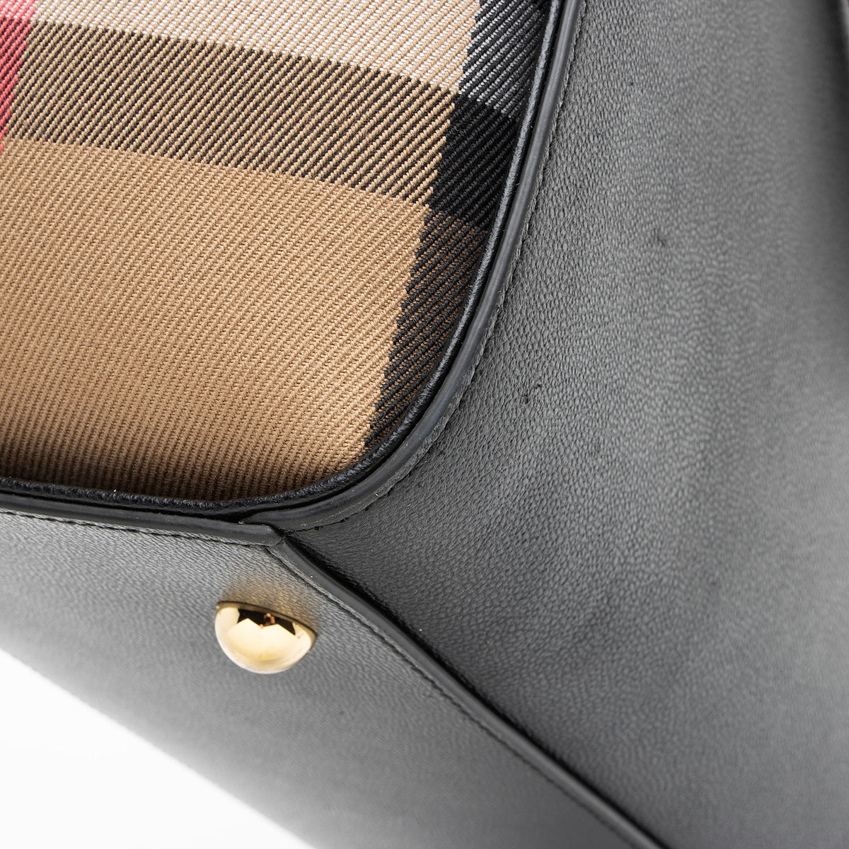 Burberry Leather Nova Check Banwell Medium Tote