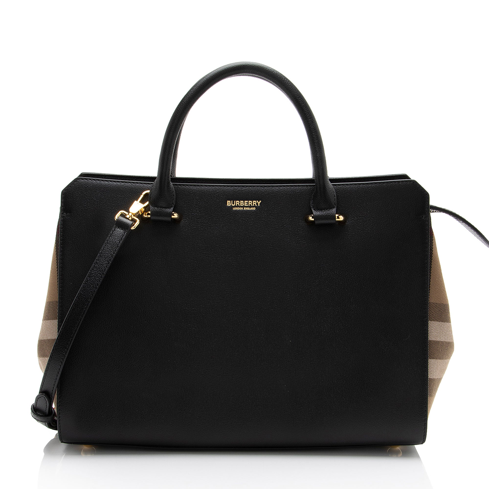 Burberry Leather Nova Check Banwell Tote