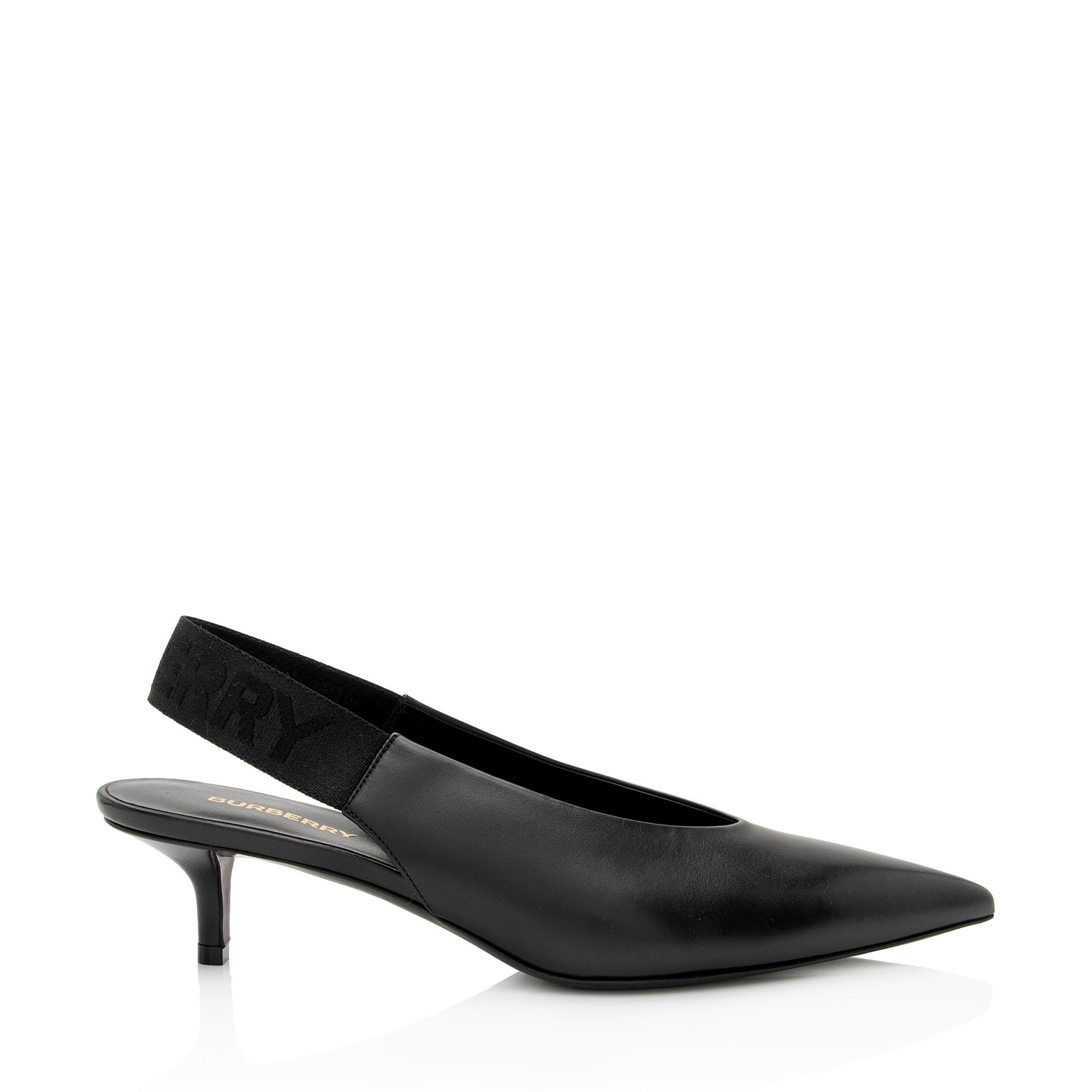 Burberry Leather Slingback Pumps - Size 7.5 / 37.5 (SHF-rndgRv)