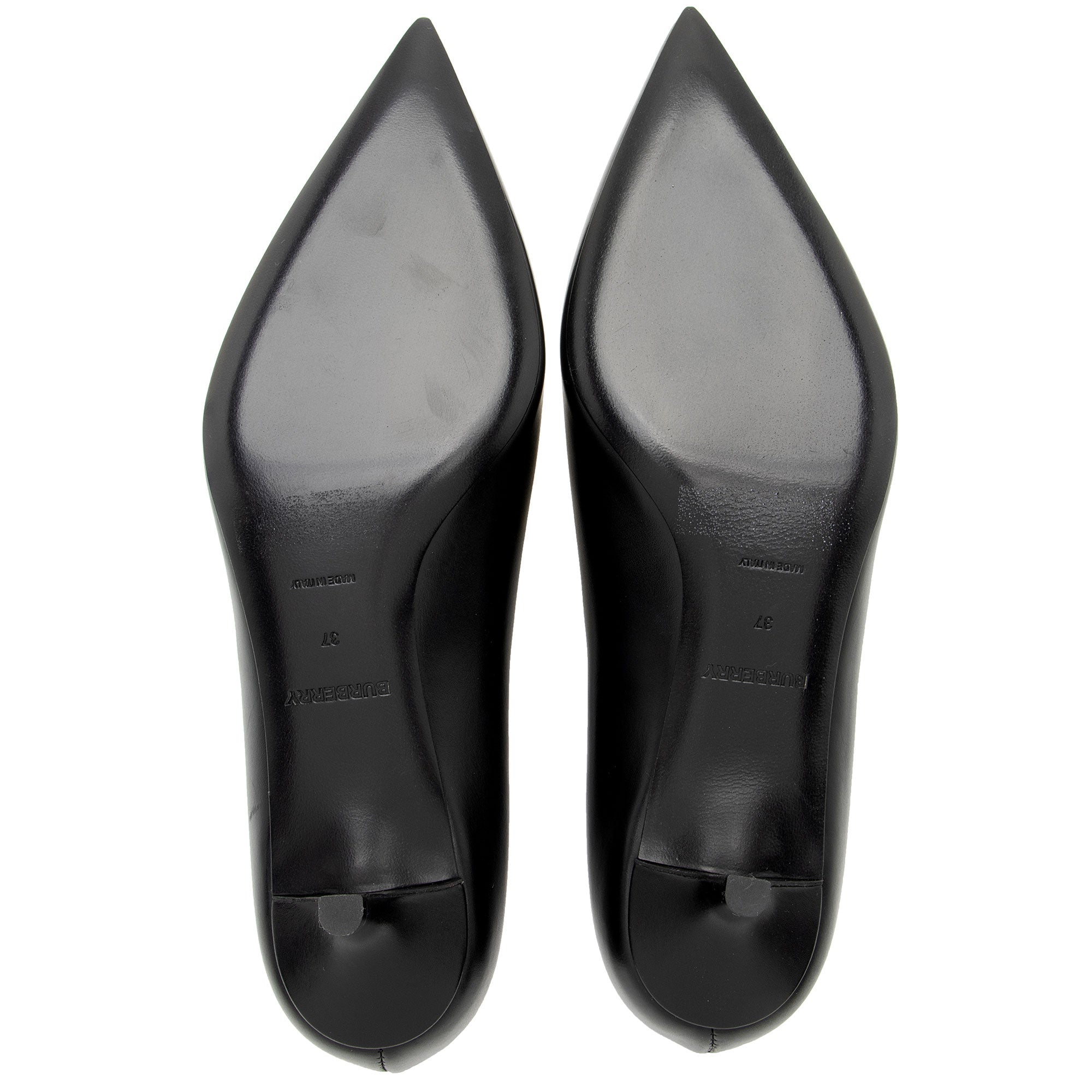 Burberry Leather TB Monogram Pumps - Size 7 / 37 (SHF-xv9Bwb)