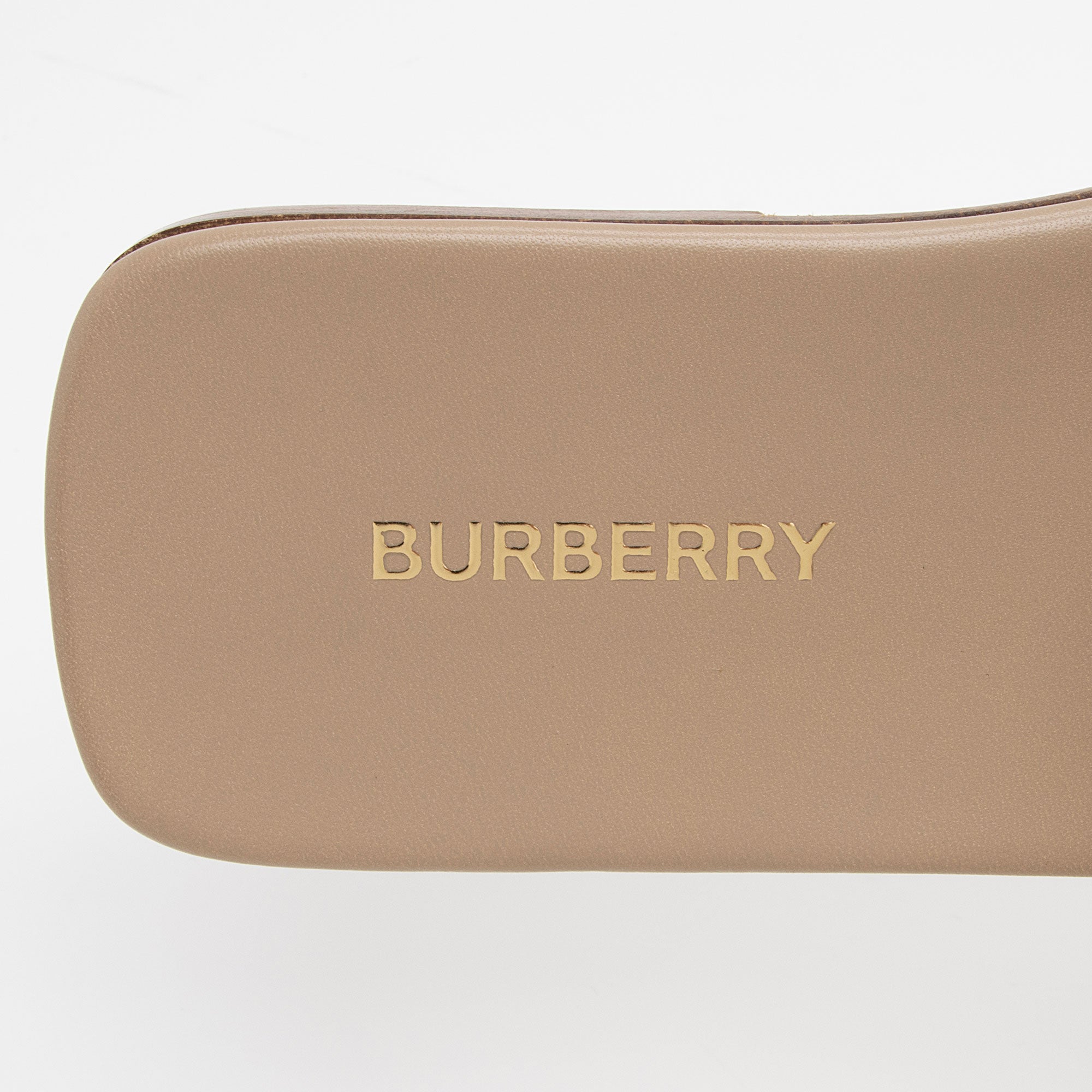 Burberry Leather TB Plaque Sandals - Size 7.5 / 37.5 (SHF-CooxDZ)