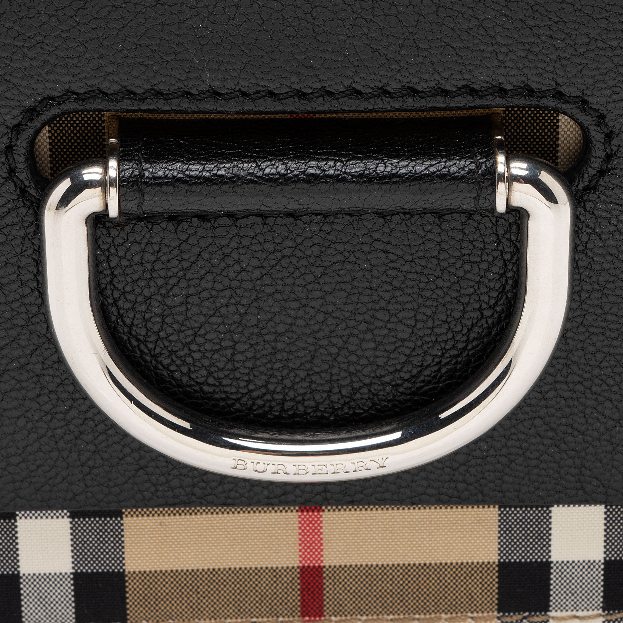 Burberry Leather Vintage Check D-Ring Mini Crossbody Bag (SHF-ltBVNi)