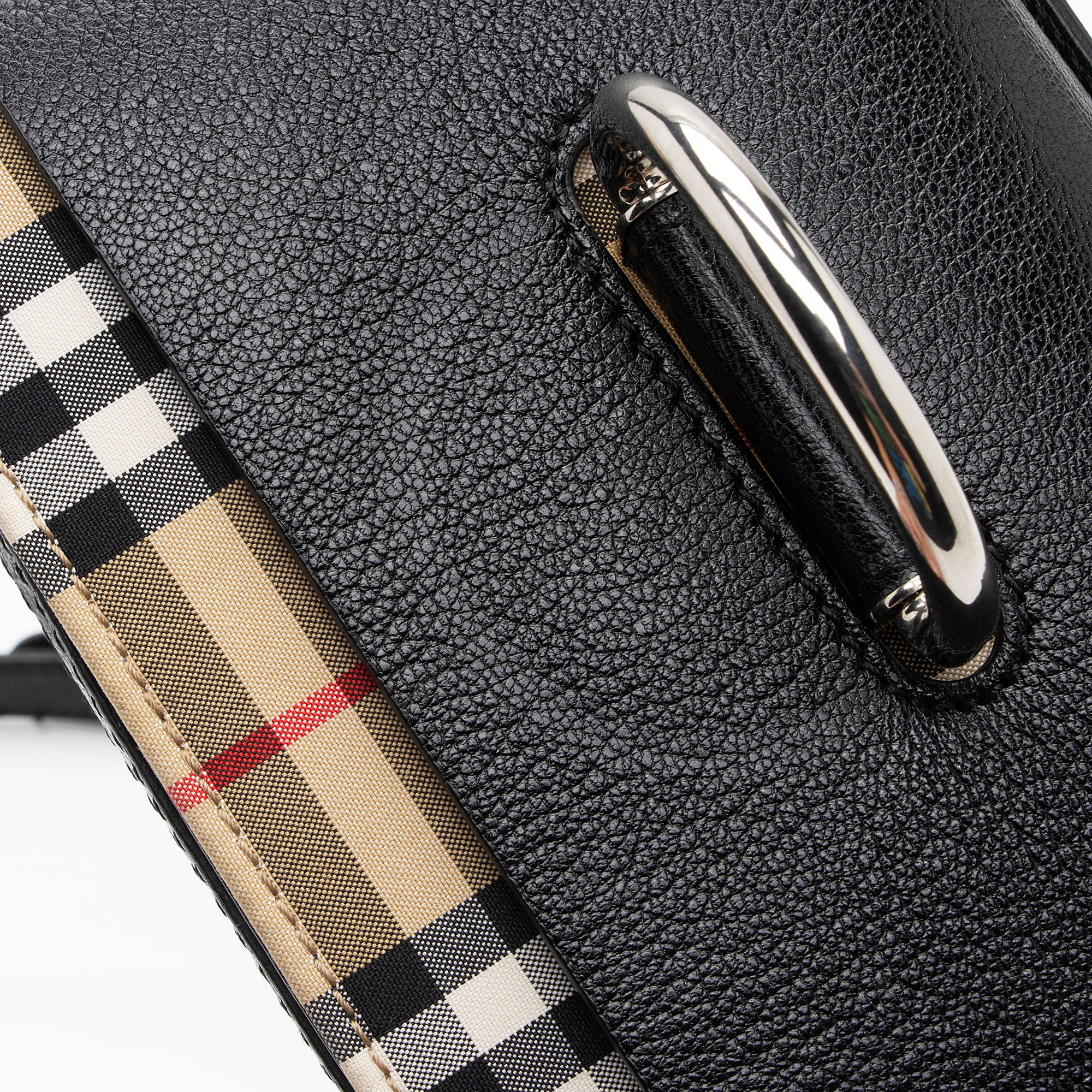 Burberry Leather Vintage Check D-Ring Mini Crossbody Bag (SHF-ltBVNi)