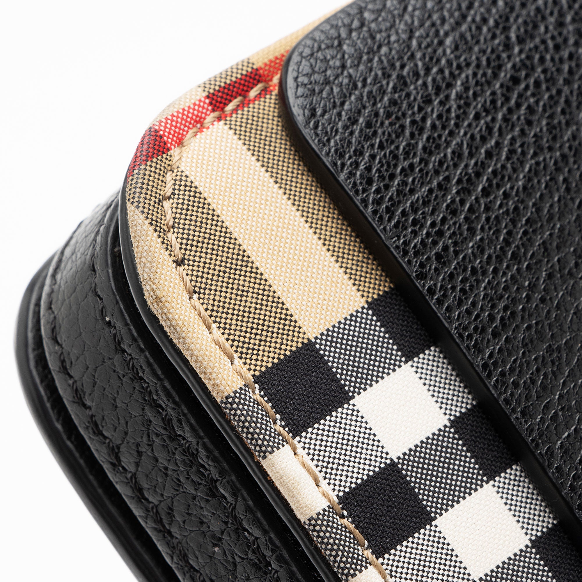 Burberry Leather Vintage Check D-Ring Mini Crossbody Bag (SHF-ltBVNi)