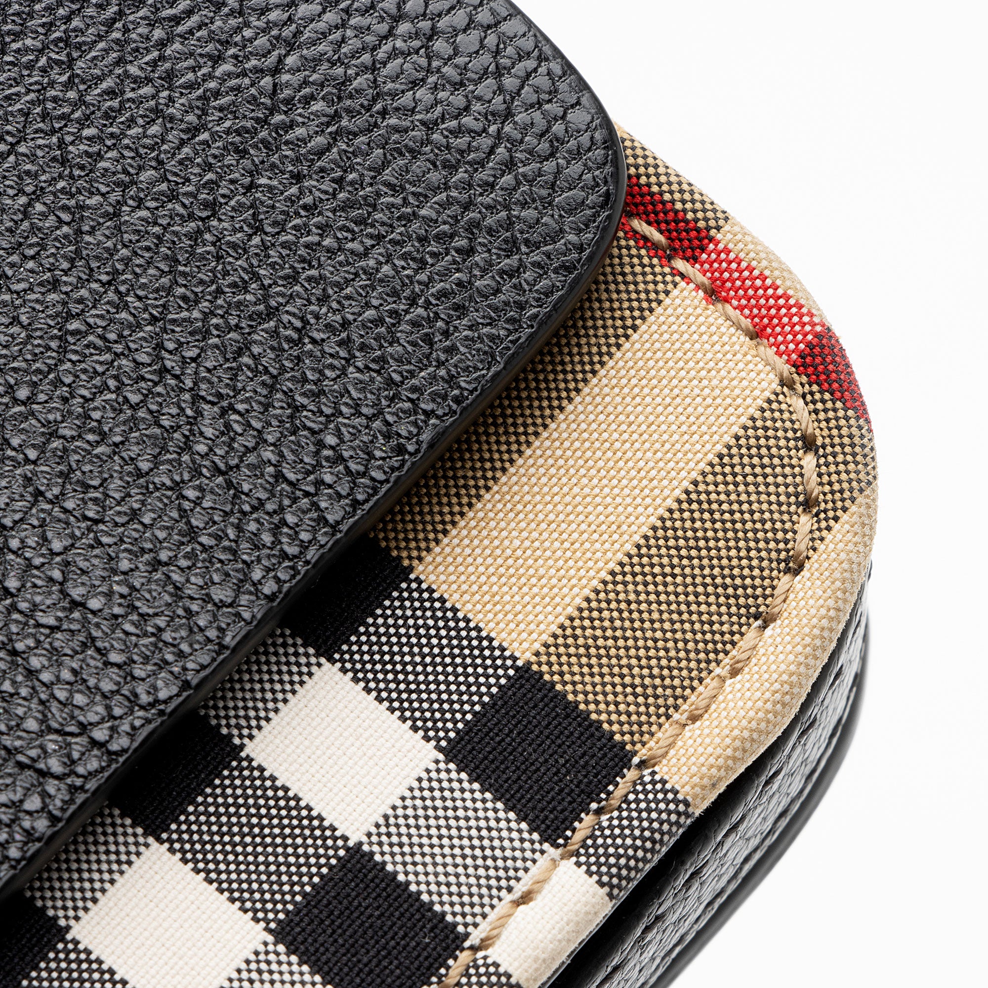 Burberry Leather Vintage Check D-Ring Mini Crossbody Bag (SHF-ltBVNi)