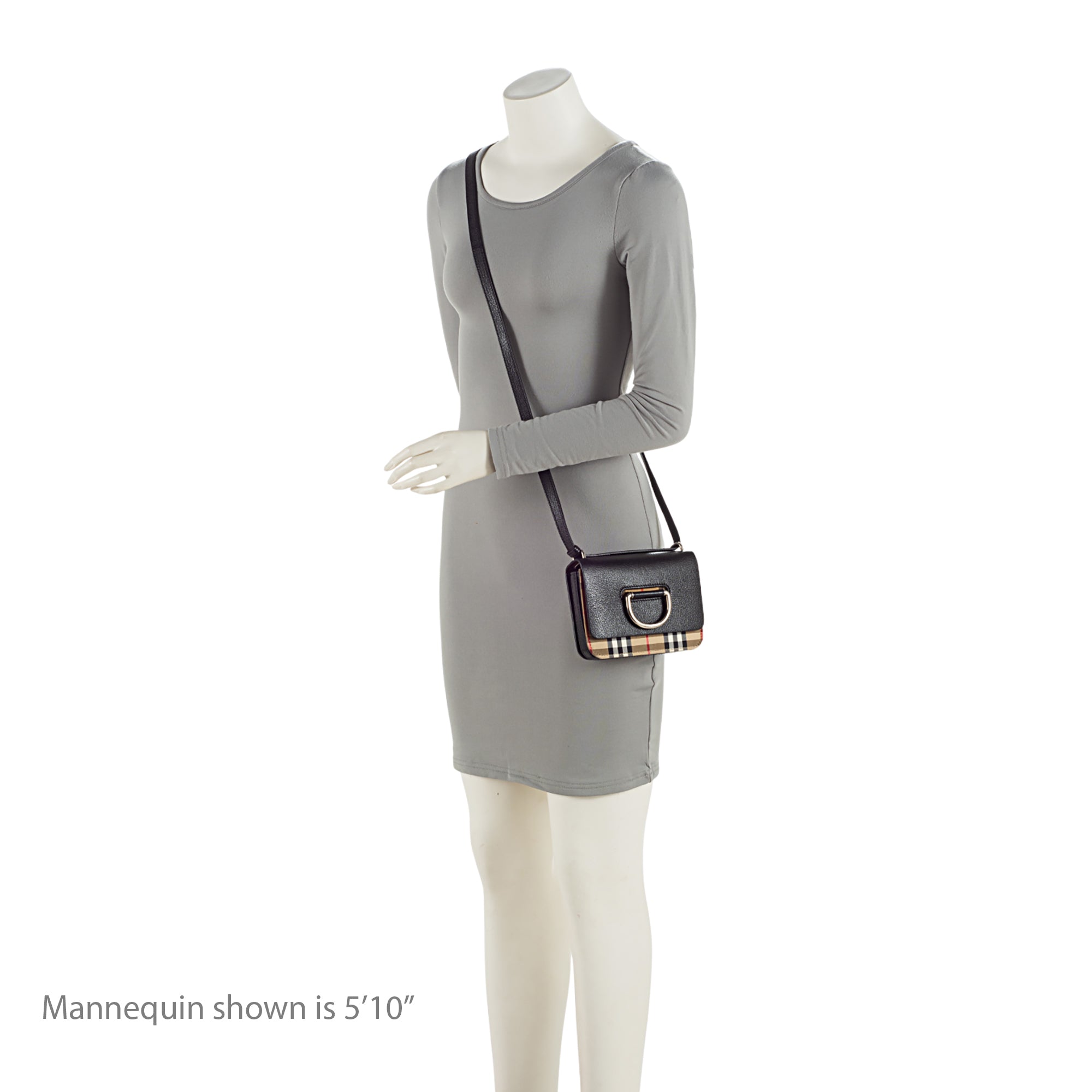 Burberry Leather Vintage Check D-Ring Mini Crossbody Bag (SHF-ltBVNi)