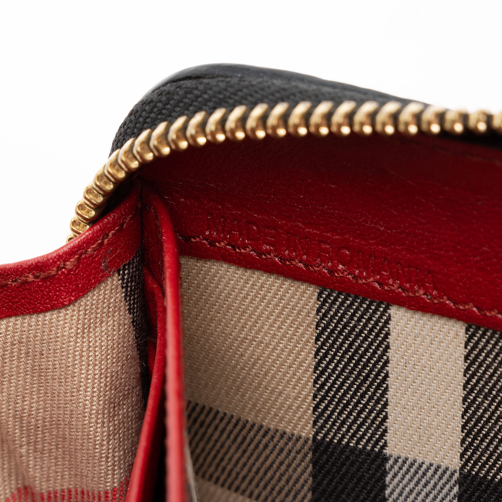 Burberry Leather Ziggy Zip Around Wallet