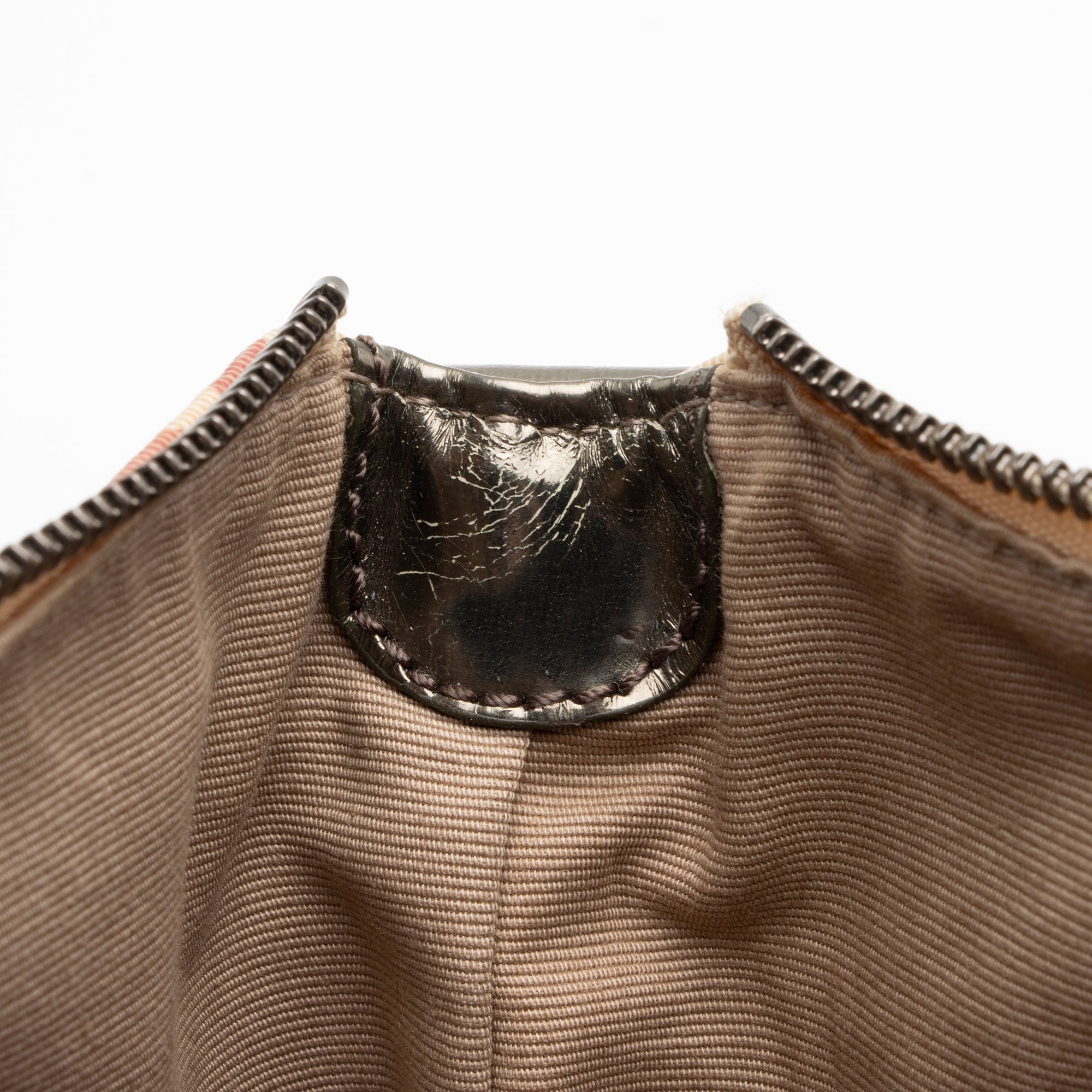 Burberry Metallic Patent Leather Nova Check Buckle Hobo