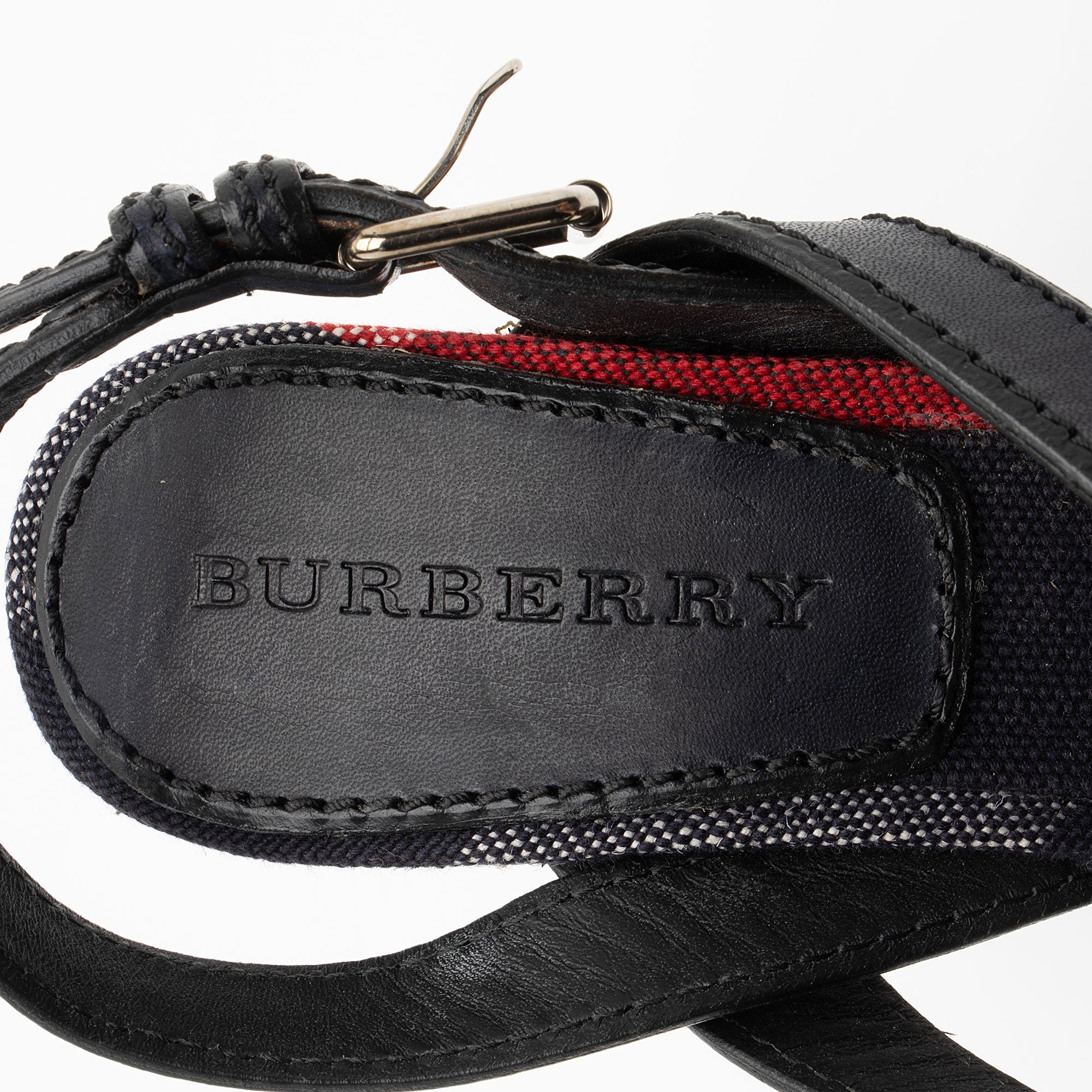 Burberry Nova Check Wedge Sandals - Size 8 / 38