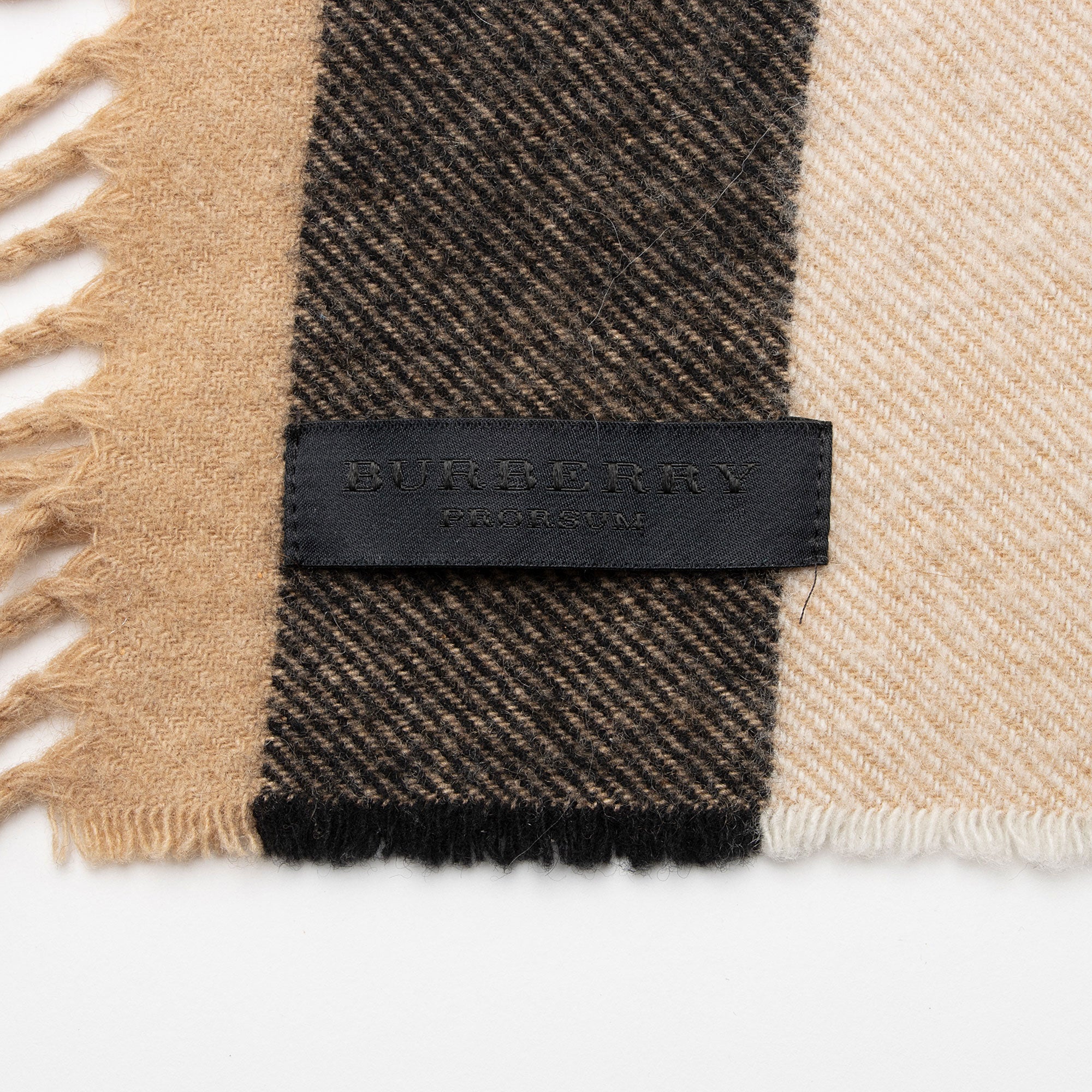 Burberry Prorsum Cashmere Mega Check Fringe Scarf (SHF-fKys0Q)
