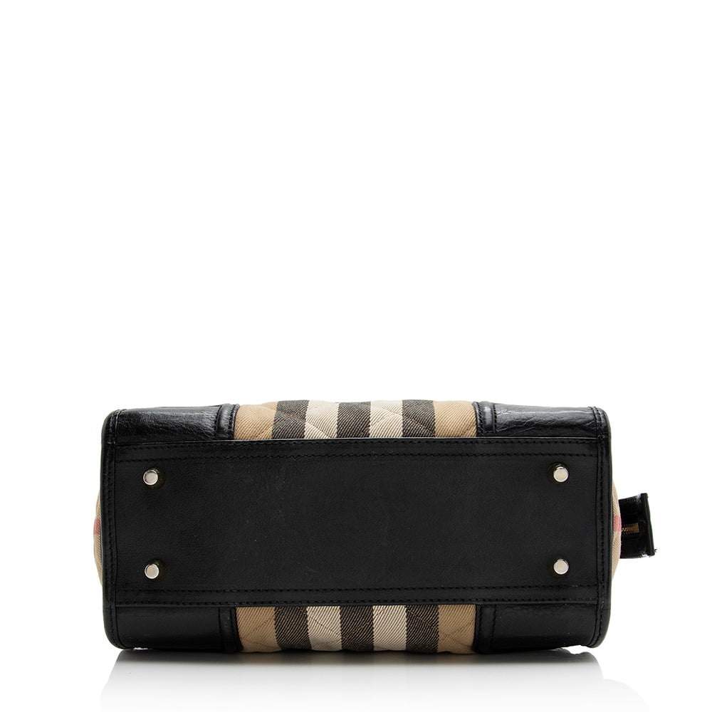 Burberry Quilted House Check Mini Manor Satchel (SHF-21845)