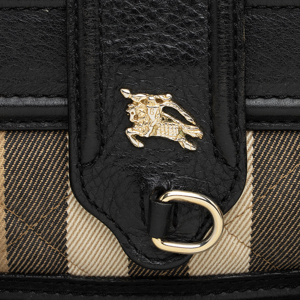 Burberry Quilted House Check Mini Manor Satchel (SHF-21845)