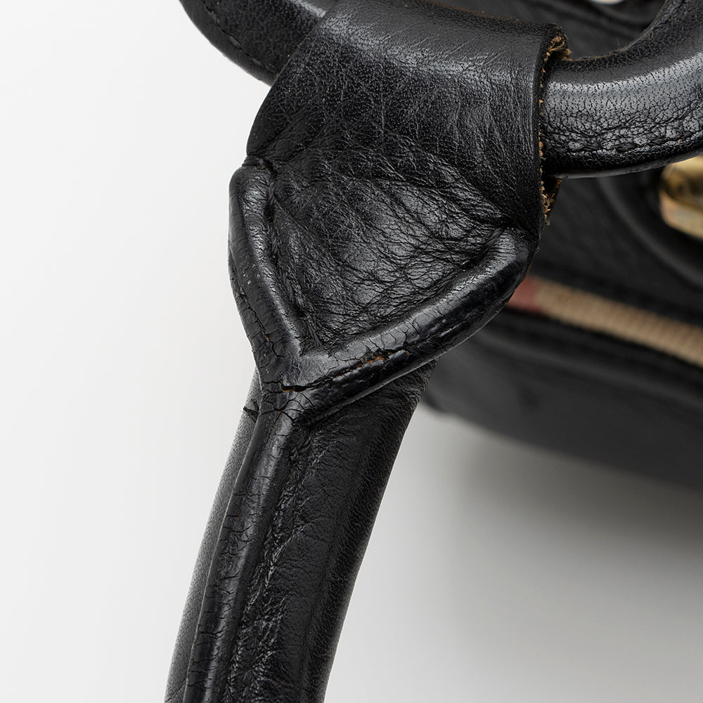 Burberry Quilted House Check Mini Manor Satchel (SHF-21845)