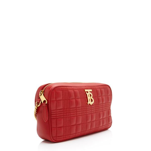 Quilted Leather Lola Card Case in Bright Red - Women | Burberry® Official