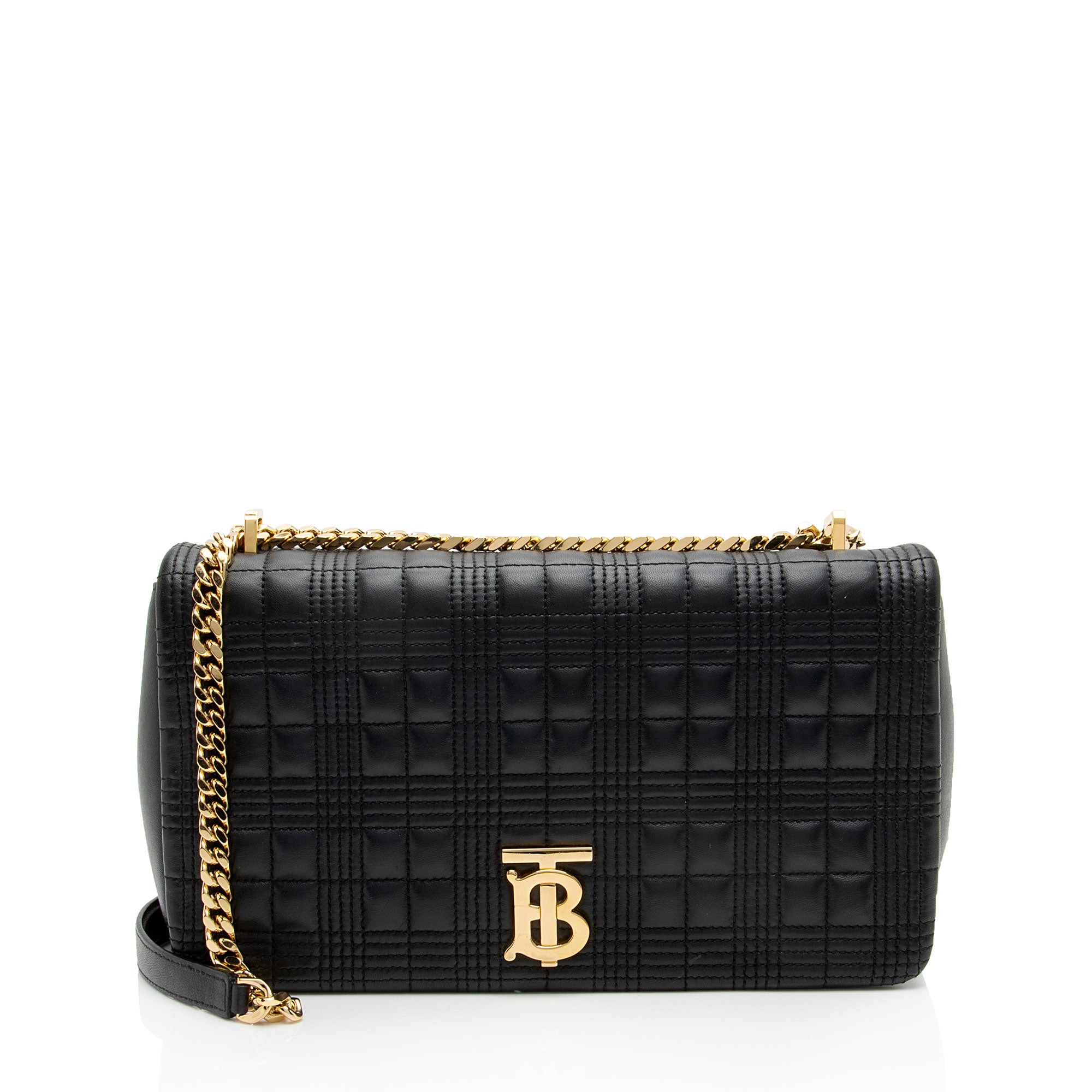 Burberry Quilted Leather TB Lola Chain Medium Shoulder Bag (SHF-JM6QGj)