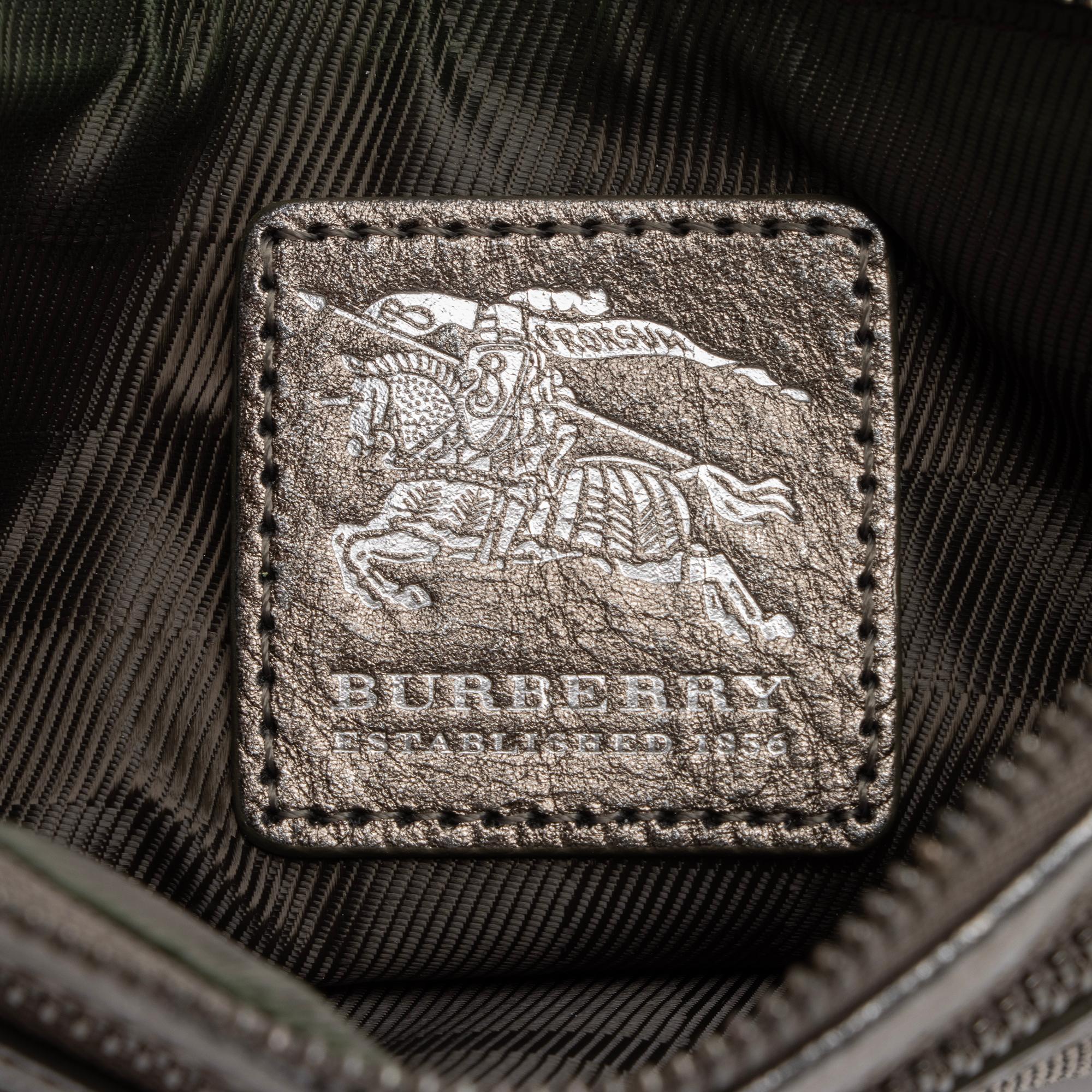 Burberry Shimmer Check Metallic Leather Prorsum Wristlet (SHF-23925)