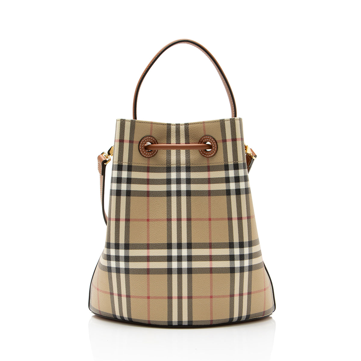 Burberry Vintage Check TB Drawstring Small Bucket Bag