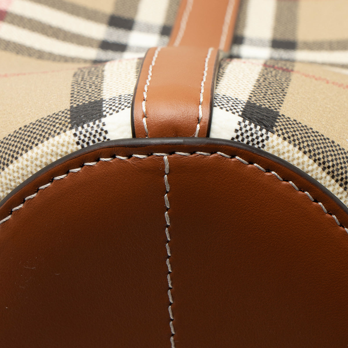 Burberry Vintage Check TB Drawstring Small Bucket Bag