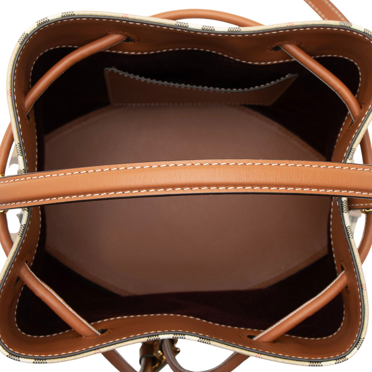 Burberry Vintage Check TB Drawstring Small Bucket Bag