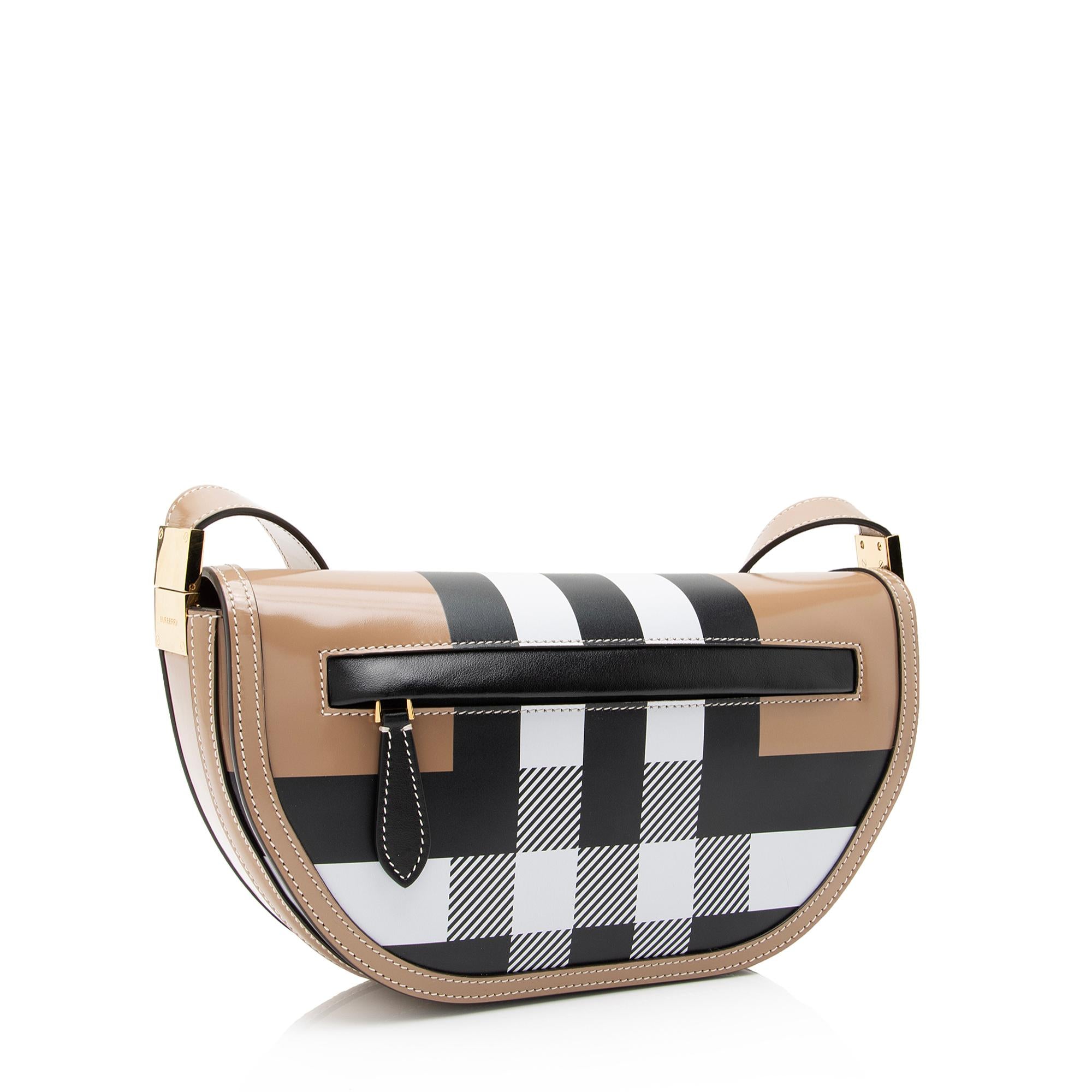 Burberry Smooth Calfskin Check Olympia Small Shoulder Bag