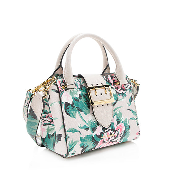 Burberry Soft Grain Leather Peony Rose Small Buckle Tote (SHF-11503)