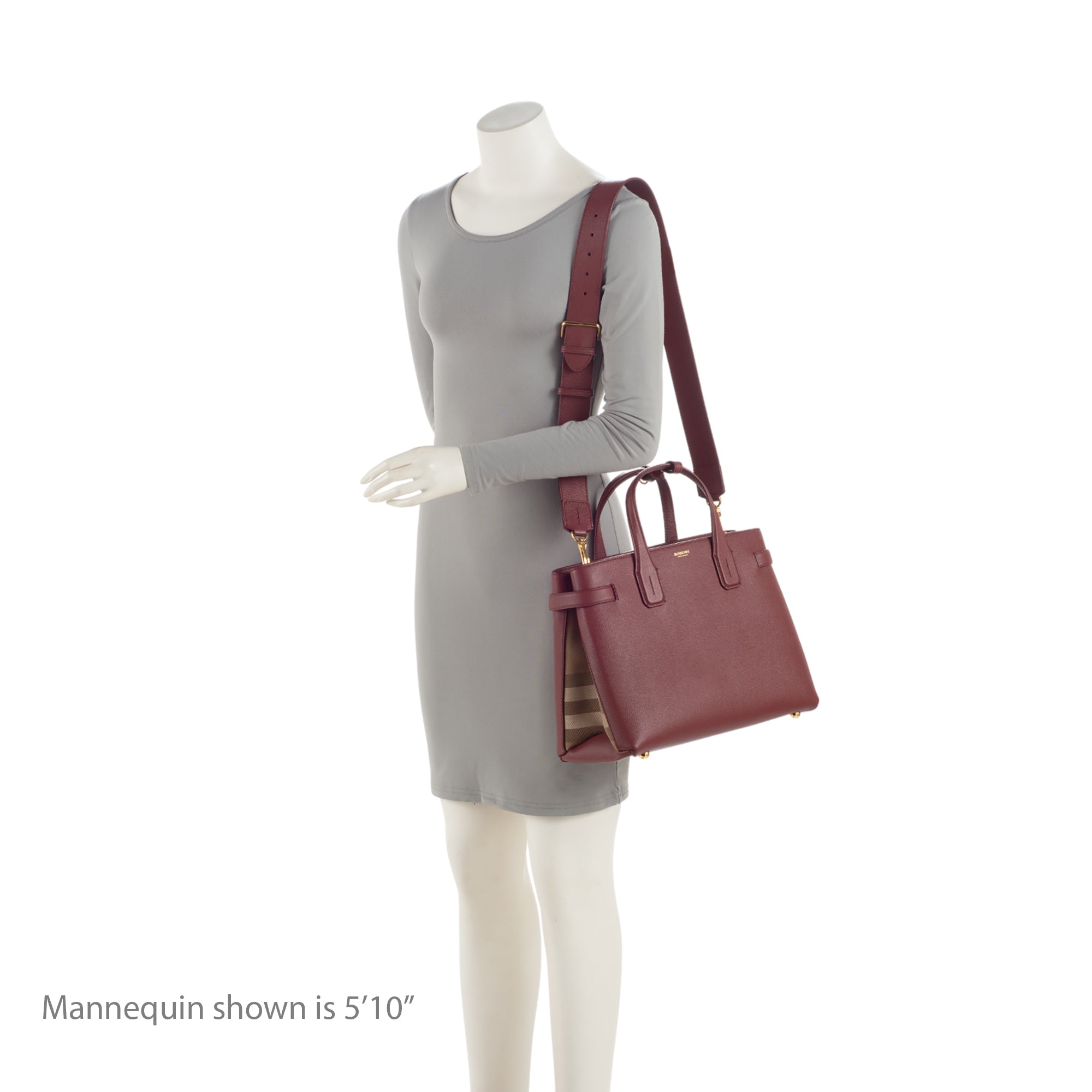 Burberry Vintage Check Leather Banner Medium Tote (SHF-DwlsdU)