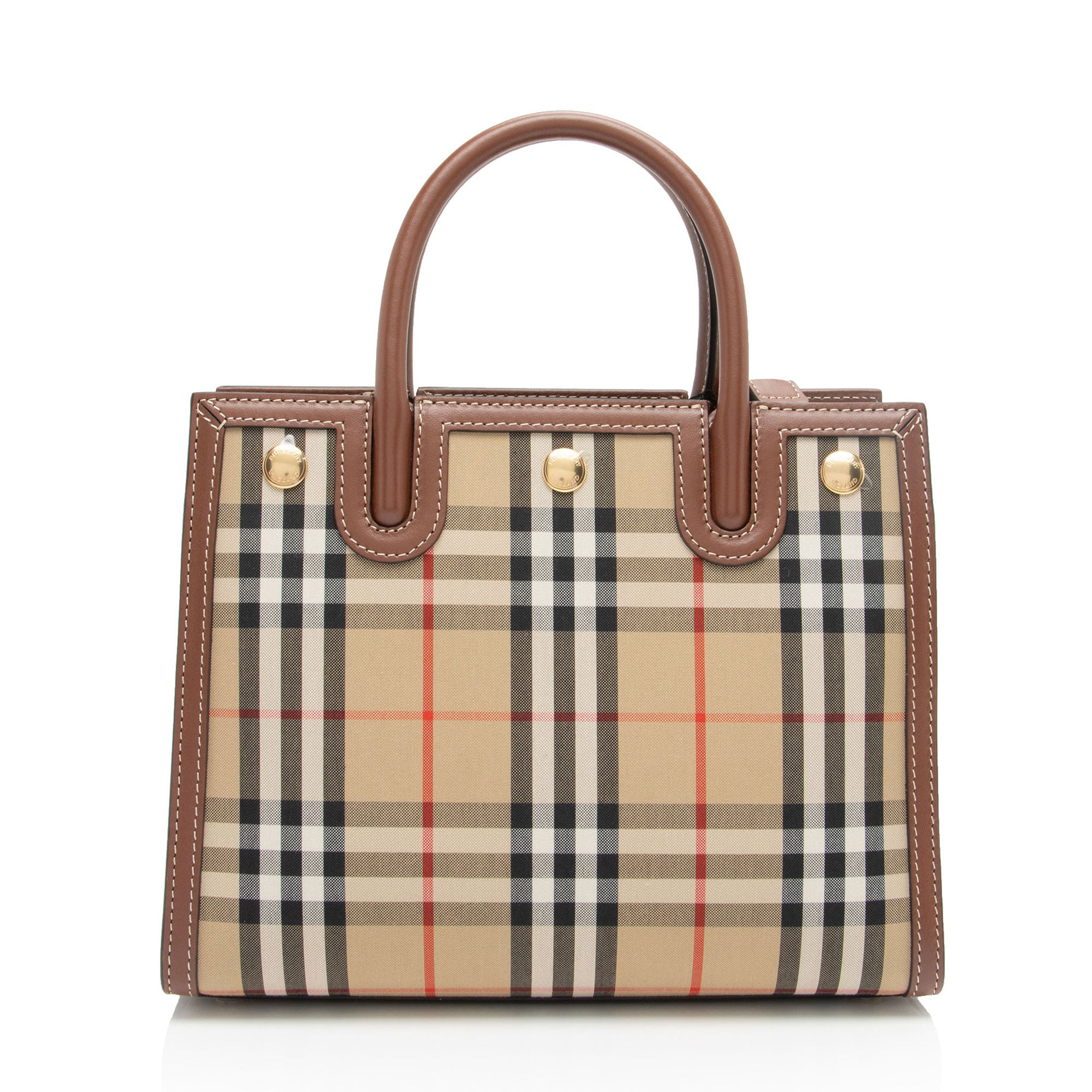 Burberry Vintage Check Title Mini Tote (SHF-qS6HD3)