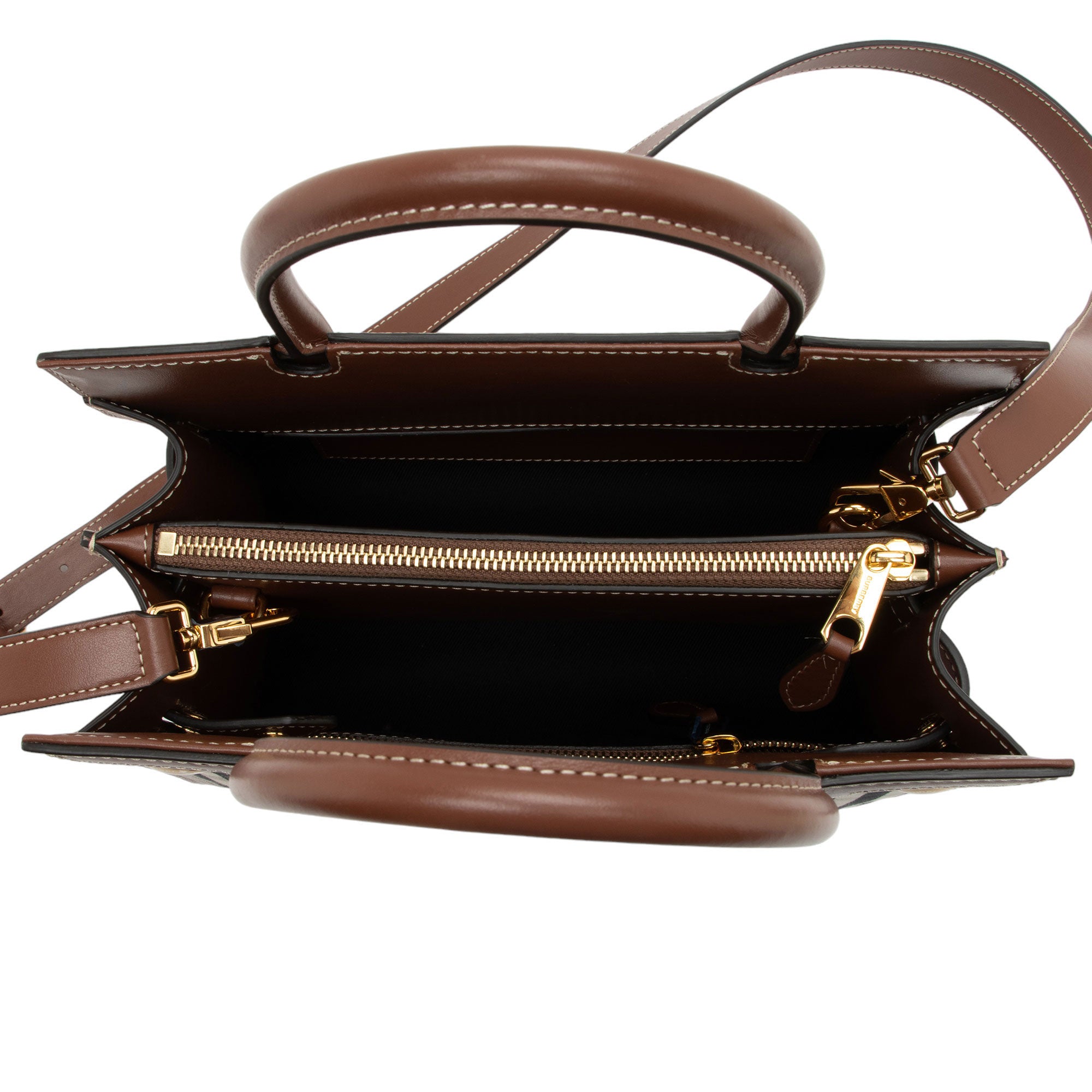 Burberry Vintage Check Title Mini Tote (SHF-qS6HD3)