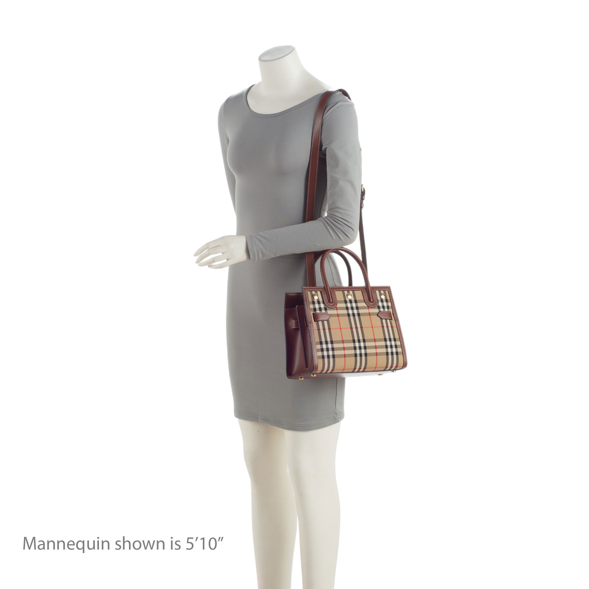 Burberry Vintage Check Title Mini Tote (SHF-qS6HD3)