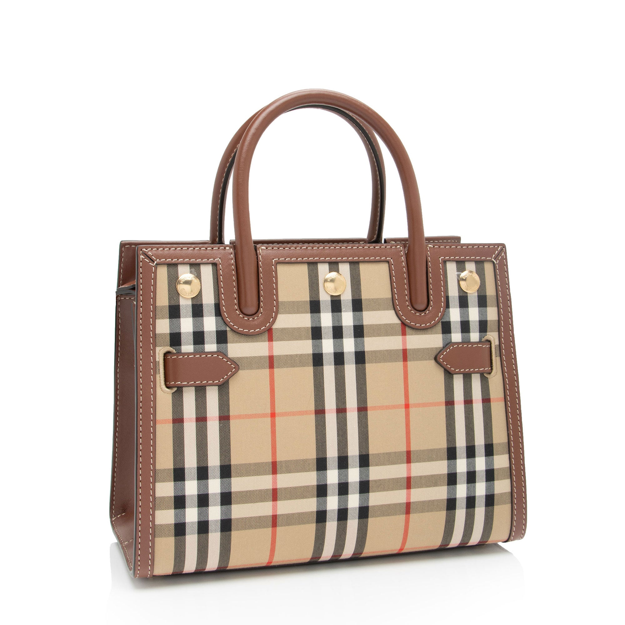 Burberry Vintage Check Title Mini Tote (SHF-qS6HD3)