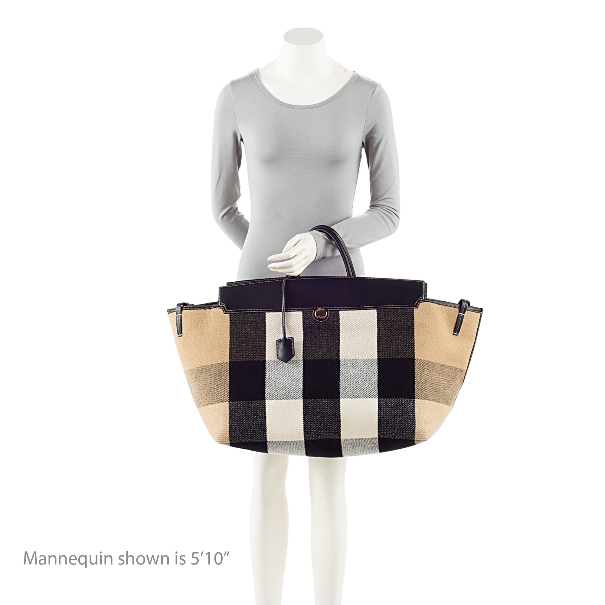 Burberry Wool Check Society XL Tote