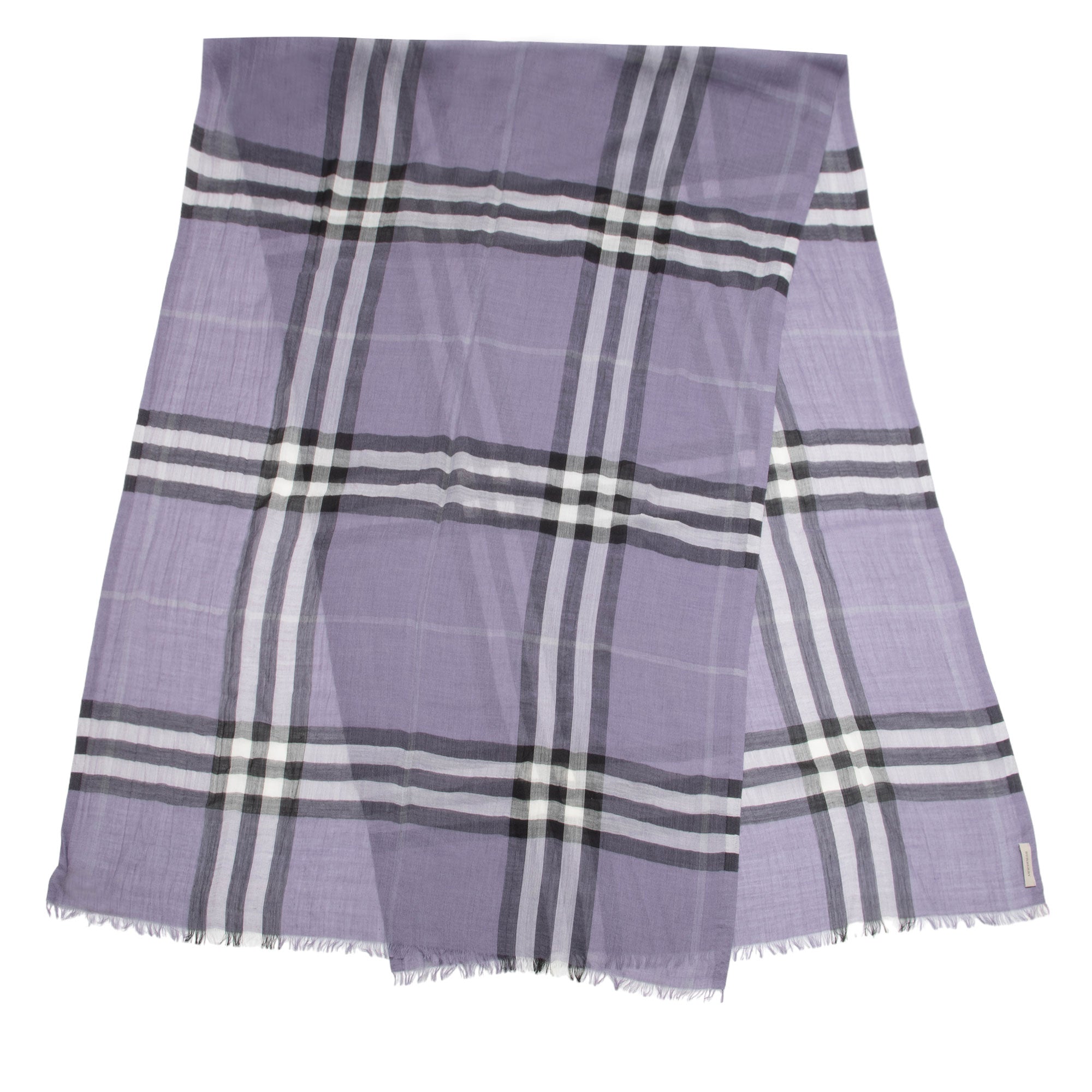 Burberry Wool Silk Lightweight Giant Check Scarf (SHF-6RQoP1)